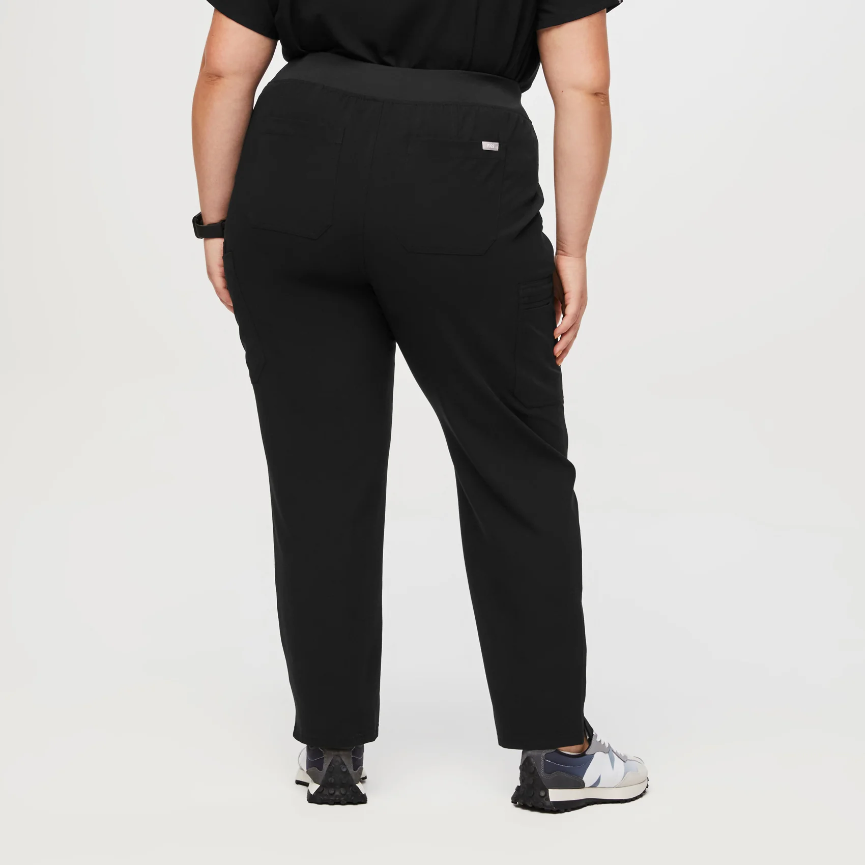 women's Black High Waisted Yola™ - Petite Skinny Scrub Pants (3XL - 6XL) - Image 4