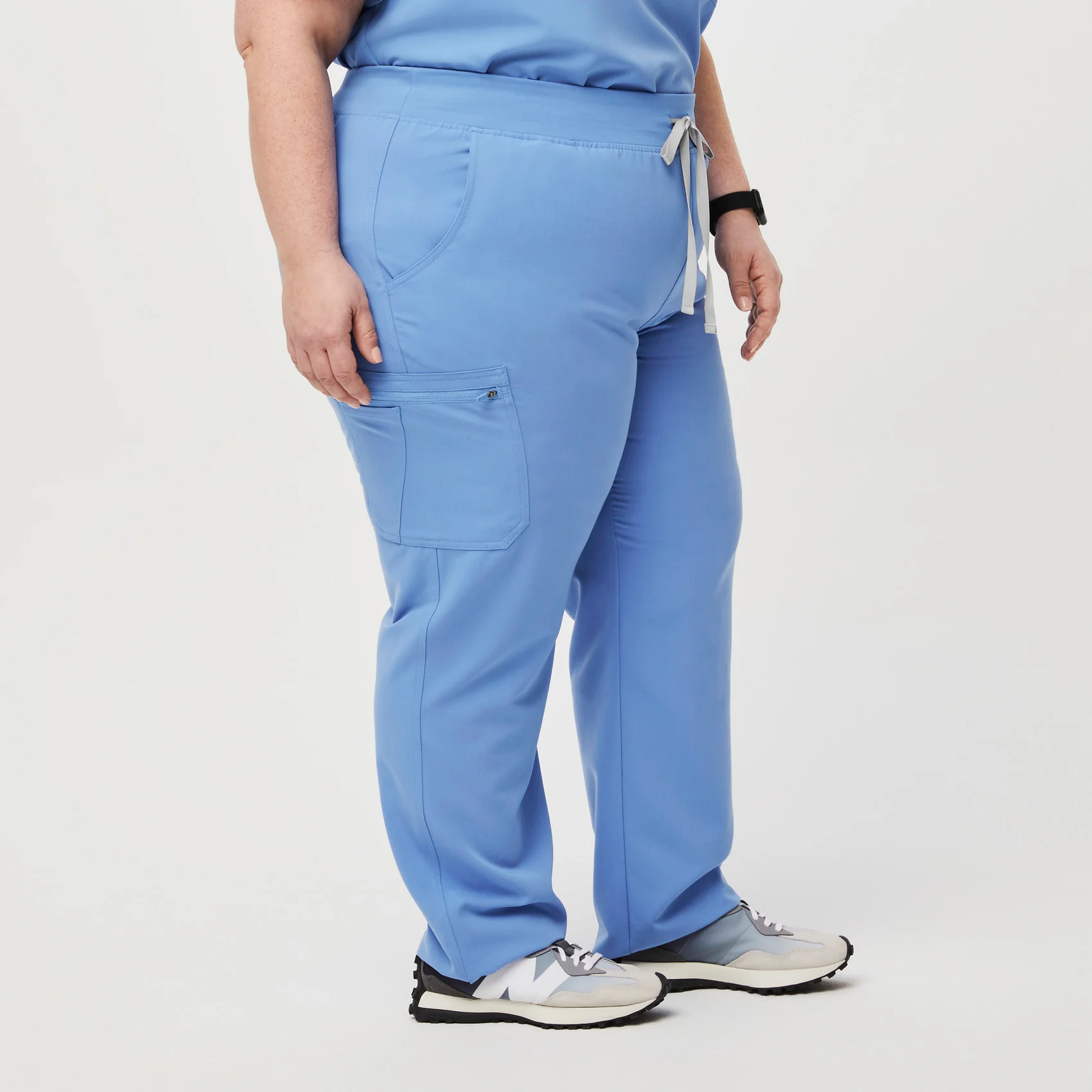 women's Ceil Blue High Waisted Yola™ - Petite Skinny Scrub Pants (3XL - 6XL) - Image 3