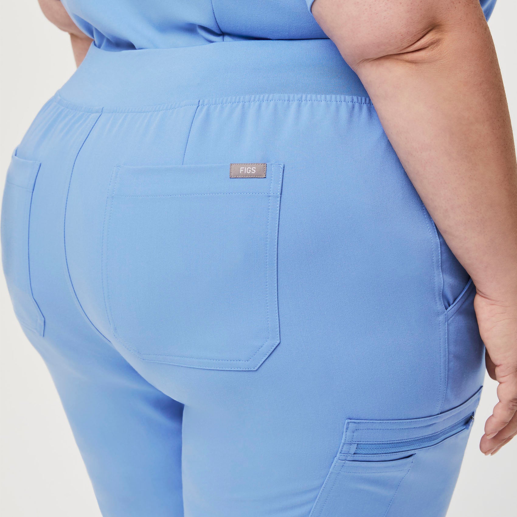 women's Ceil Blue High Waisted Yola™ - Petite Skinny Scrub Pants (3XL - 6XL) - Image 6