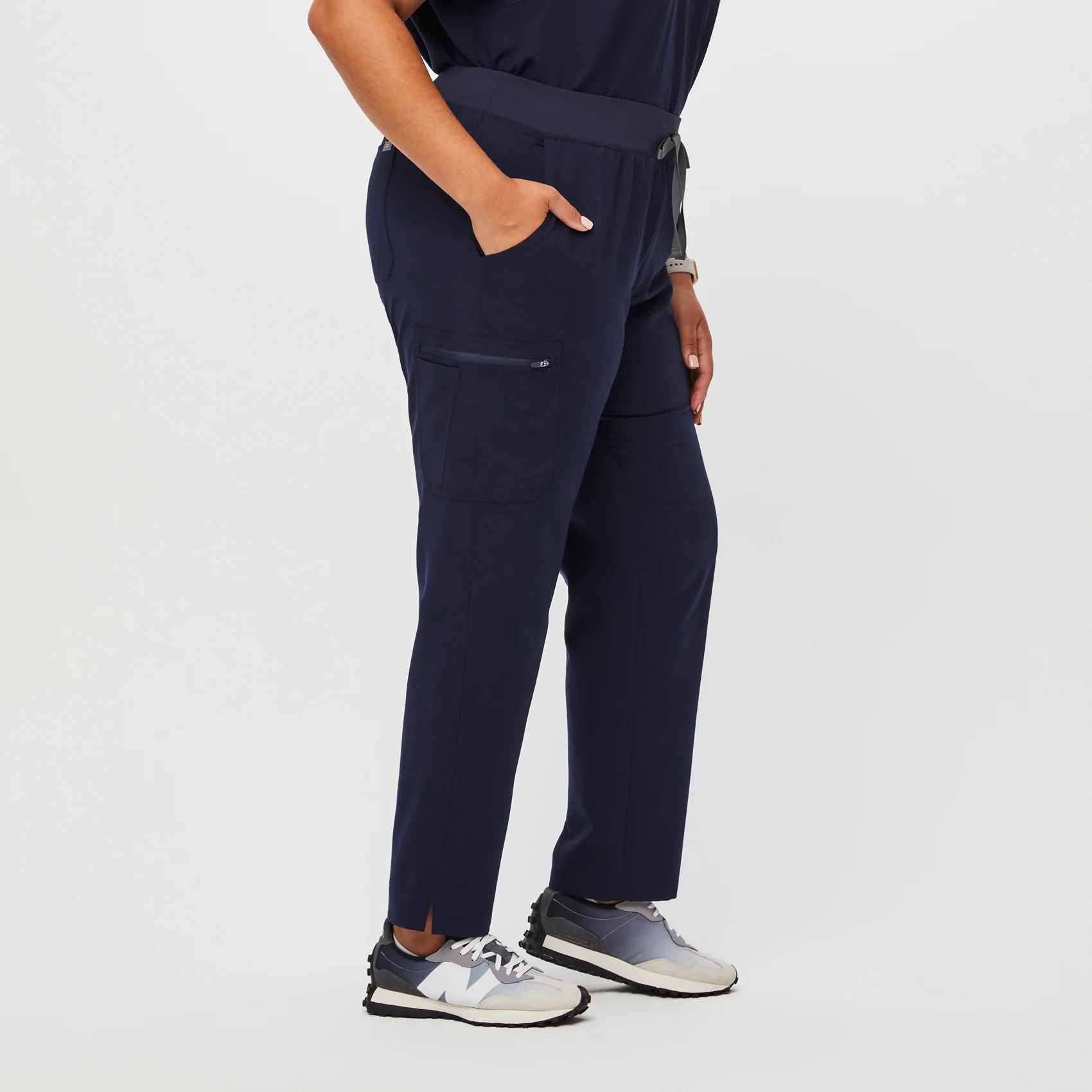 women's Navy High Waisted Yola™ - Petite Skinny Scrub Pants (3XL - 6XL) - Image 3