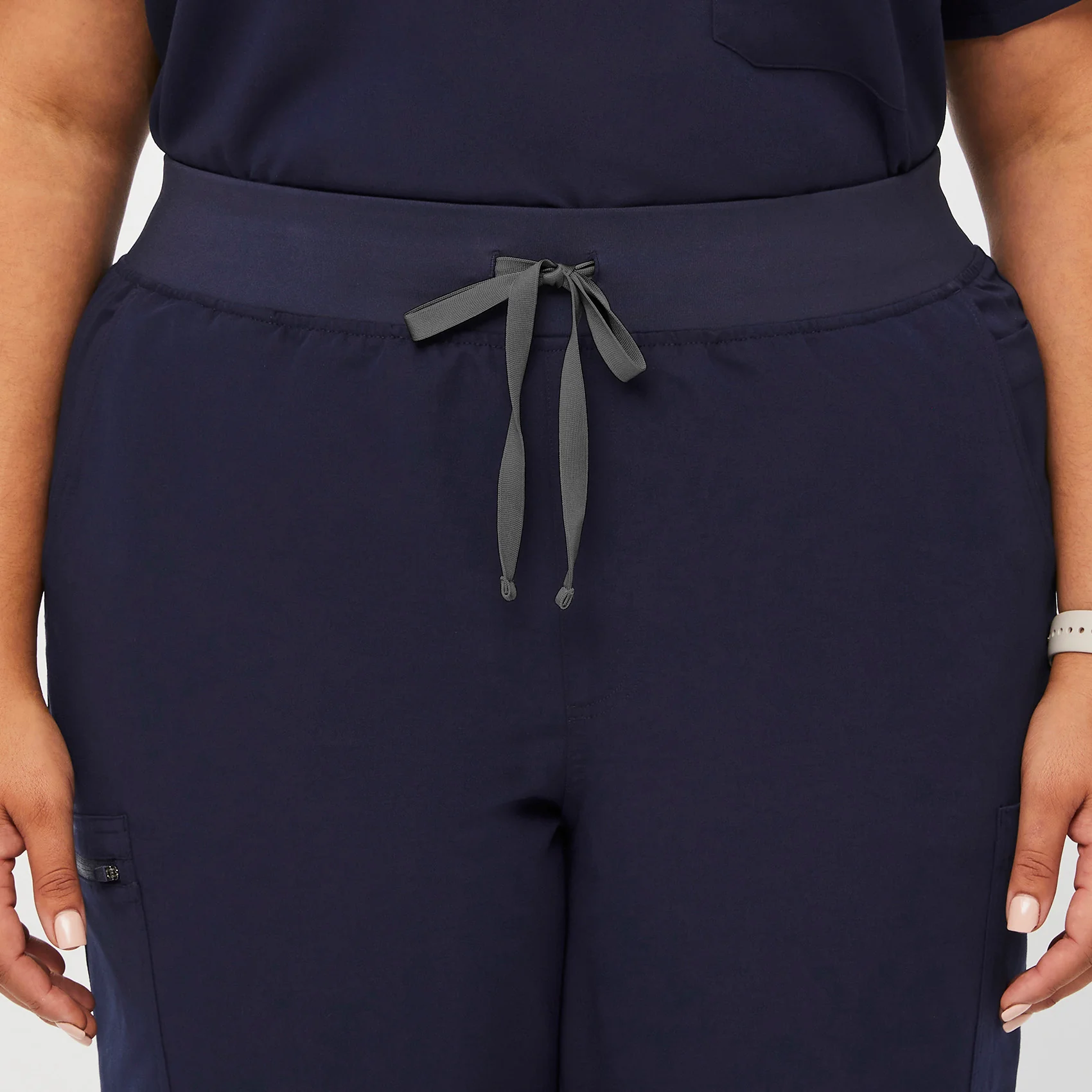 women's Navy High Waisted Yola™ - Petite Skinny Scrub Pants (3XL - 6XL) - Image 5