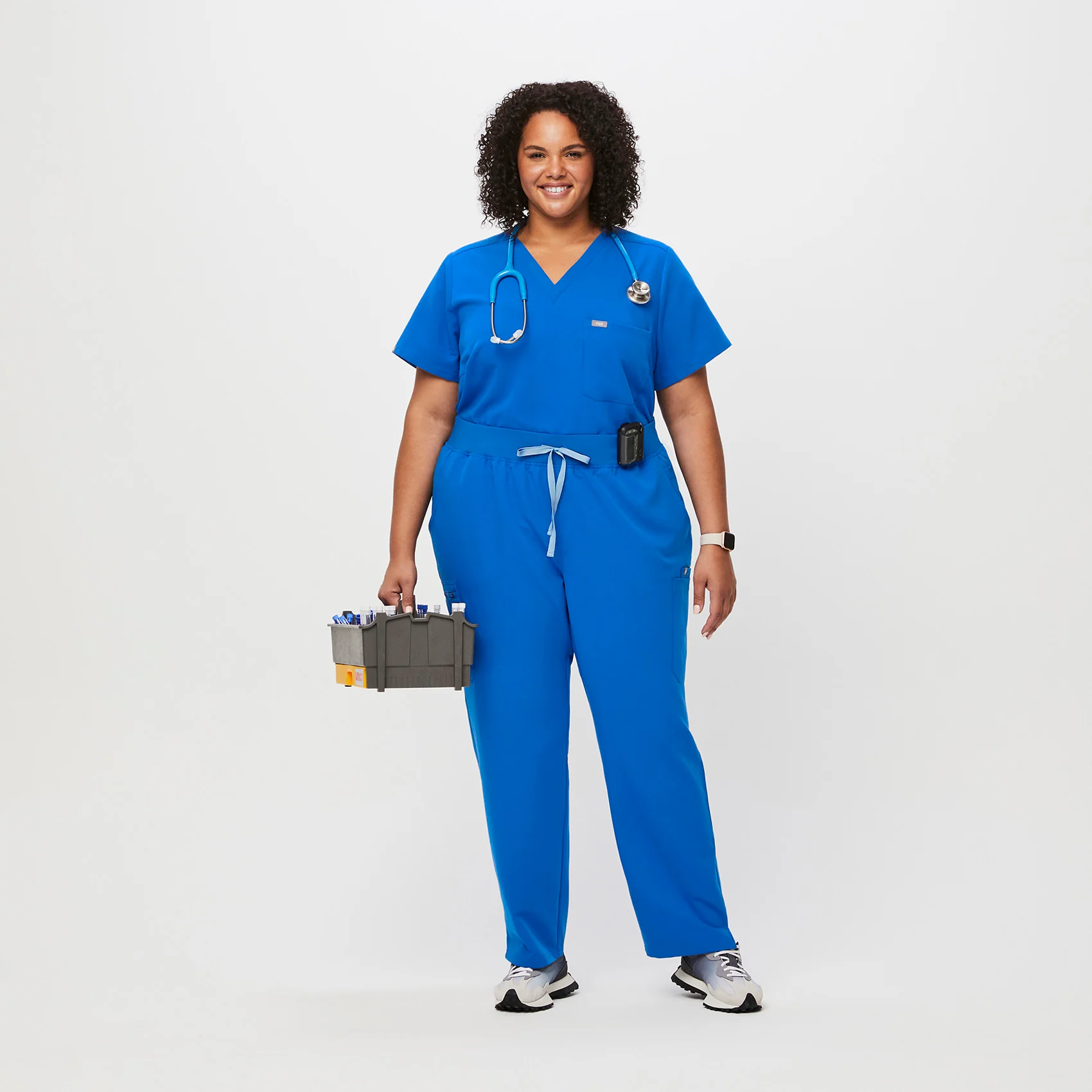 women's Royal Blue High Waisted Yola™ - Petite Skinny Scrub Pants (3XL - 6XL) - Image 2