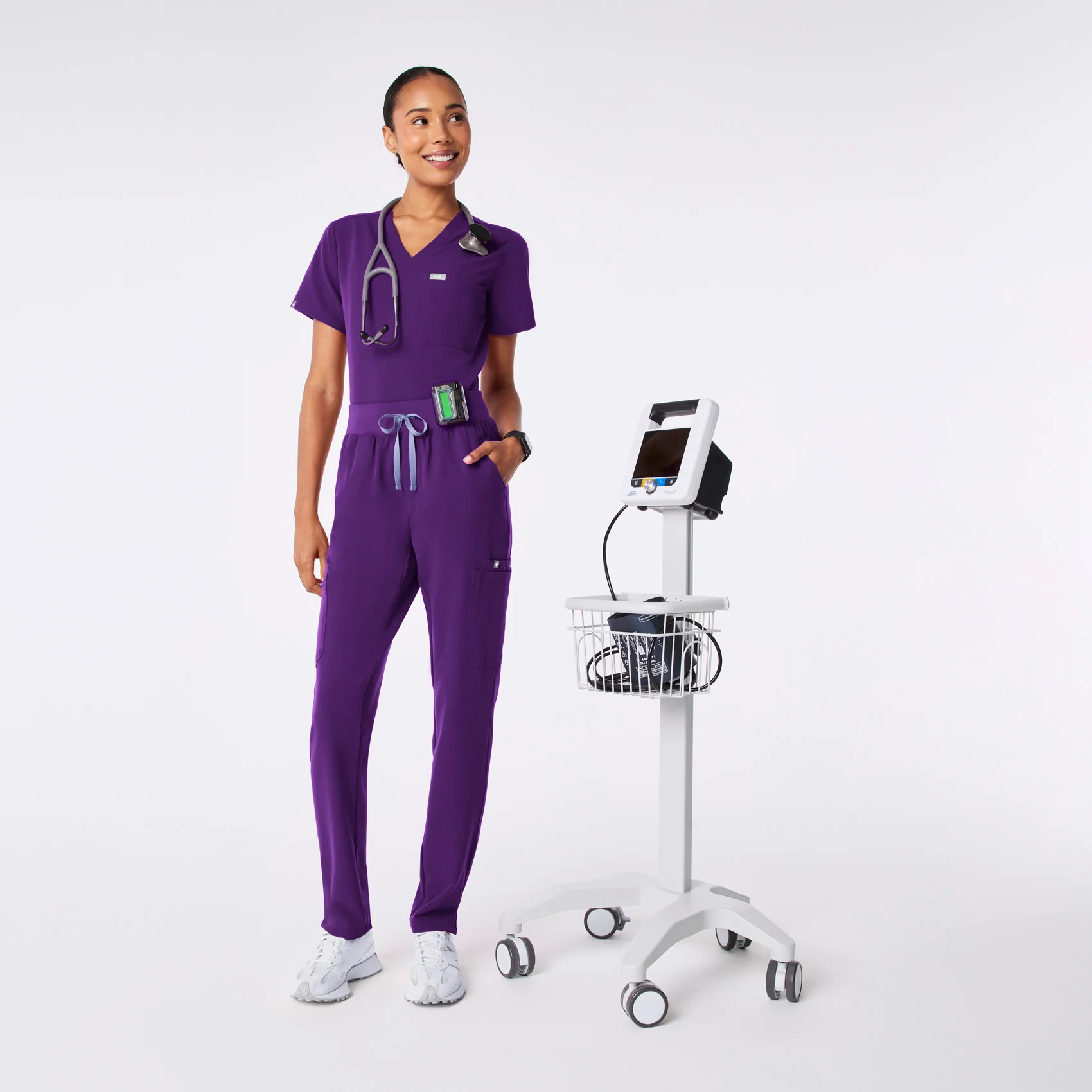 women's Digital Grape High Waisted Yola - Skinny Scrub Pant™ - Image 2