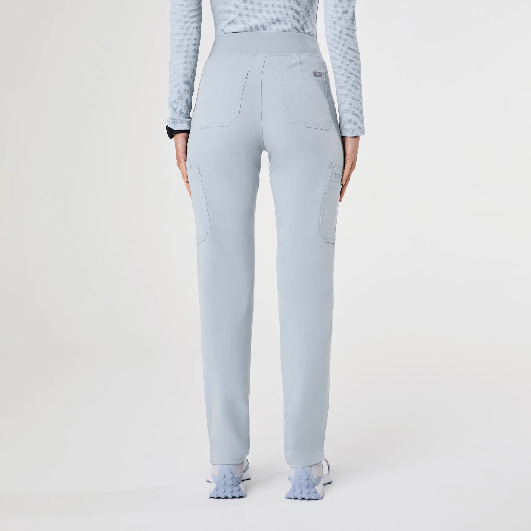 women's Dusty Blue High Waisted Yola - Skinny Scrub Pant™ - Image 4