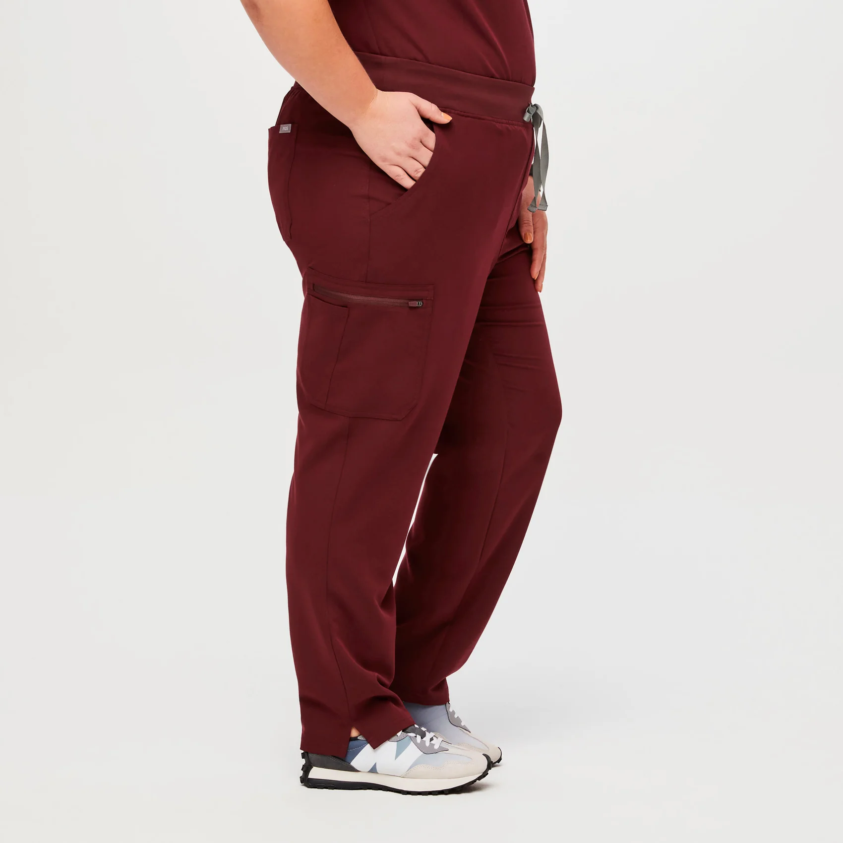women's Burgundy High Waisted Yola™ - Skinny Scrub Pants (3XL - 6XL) - Image 5