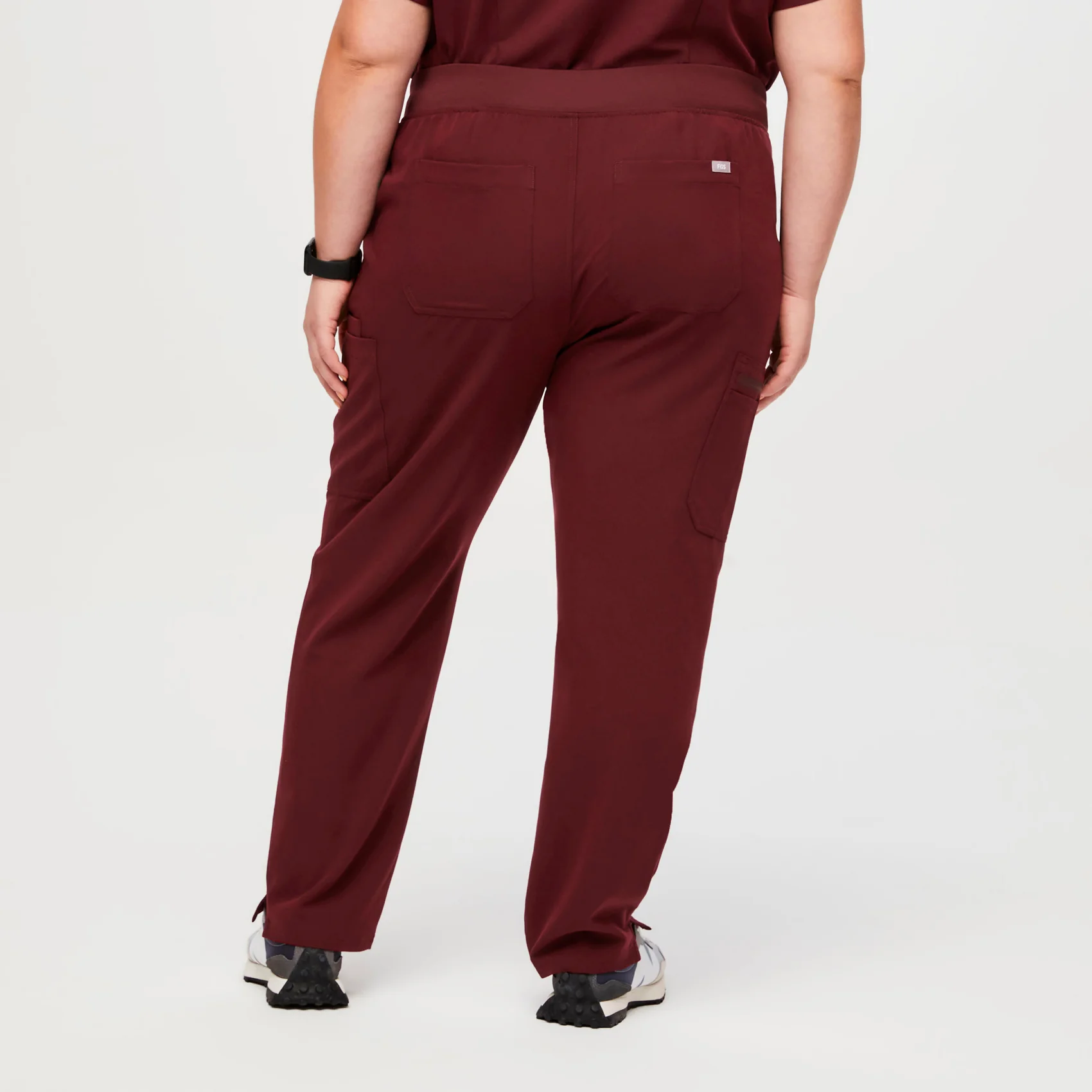women's Burgundy High Waisted Yola™ - Skinny Scrub Pants (3XL - 6XL) - Image 6