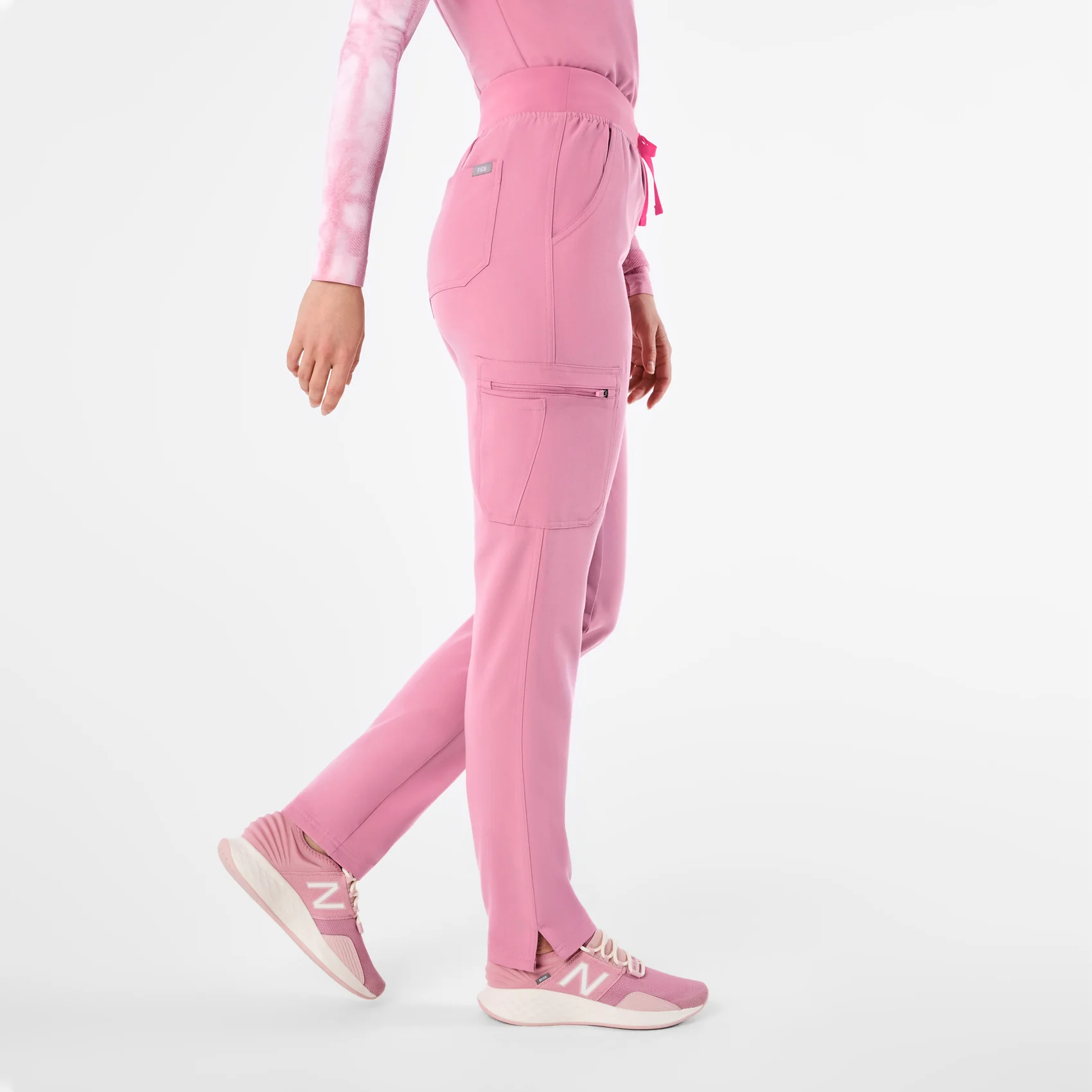 women's Chalk Pink High Waisted Yola - Petite Skinny Scrub Pant⢠- Image 3
