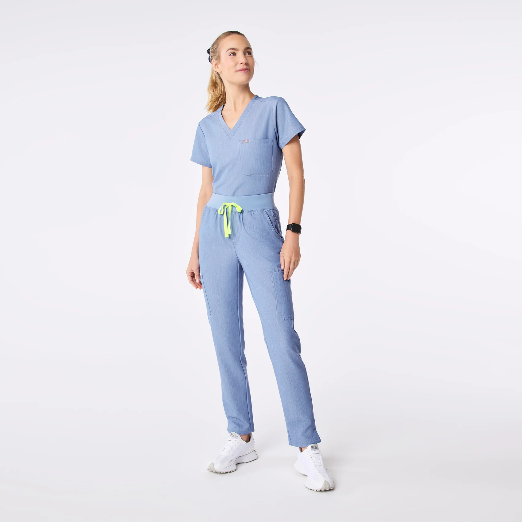 women's Heather Indigo High Waisted Yola - Skinny Scrub Pant⢠- Image 2