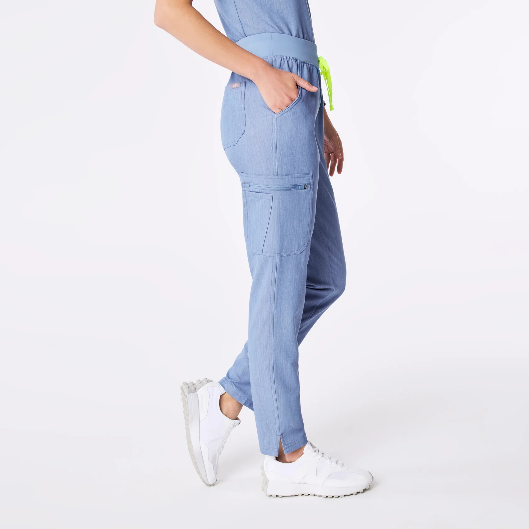 women's Heather Indigo High Waisted Yola - Skinny Scrub Pant⢠- Image 3