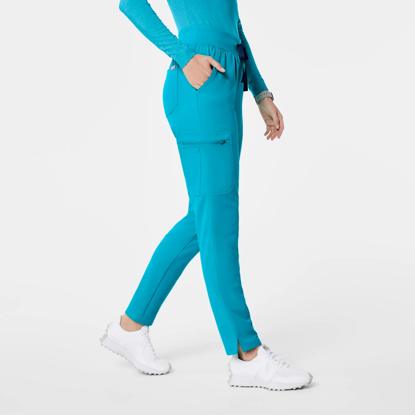 women's Teal High Waisted Yola - Tall Skinny Scrub Pant™ - Image 3