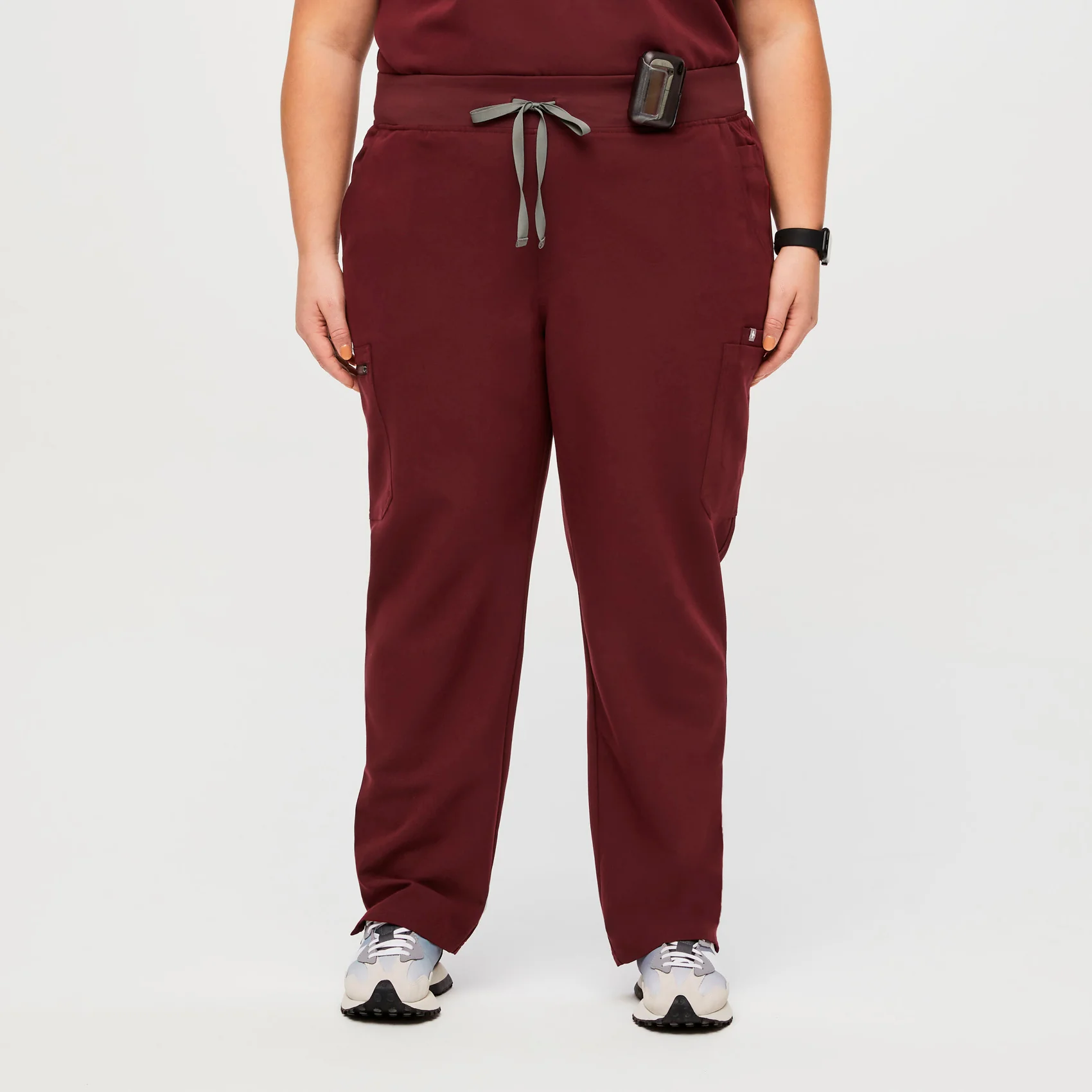 women's Burgundy High Waisted Yola™ - Tall Skinny Scrub Pants (3XL - 6XL)