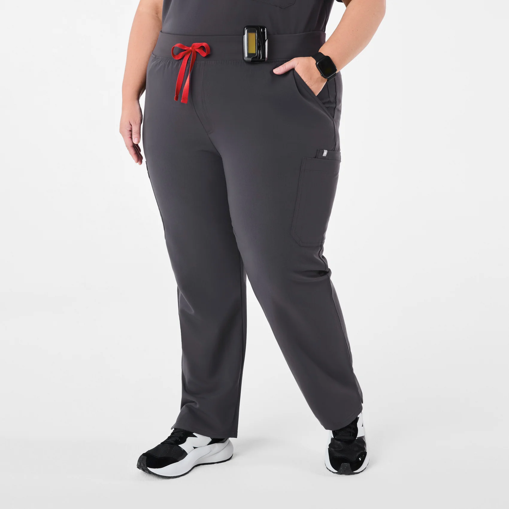 women's Charcoal High Waisted Yola™ - Tall Skinny Scrub Pants (3XL - 6XL)