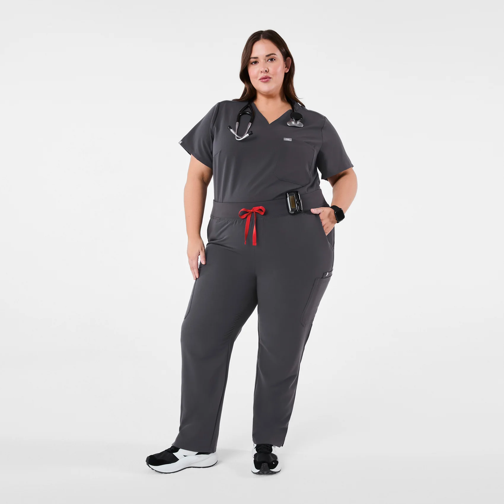 women's Charcoal High Waisted Yola™ - Tall Skinny Scrub Pants (3XL - 6XL) - Image 2