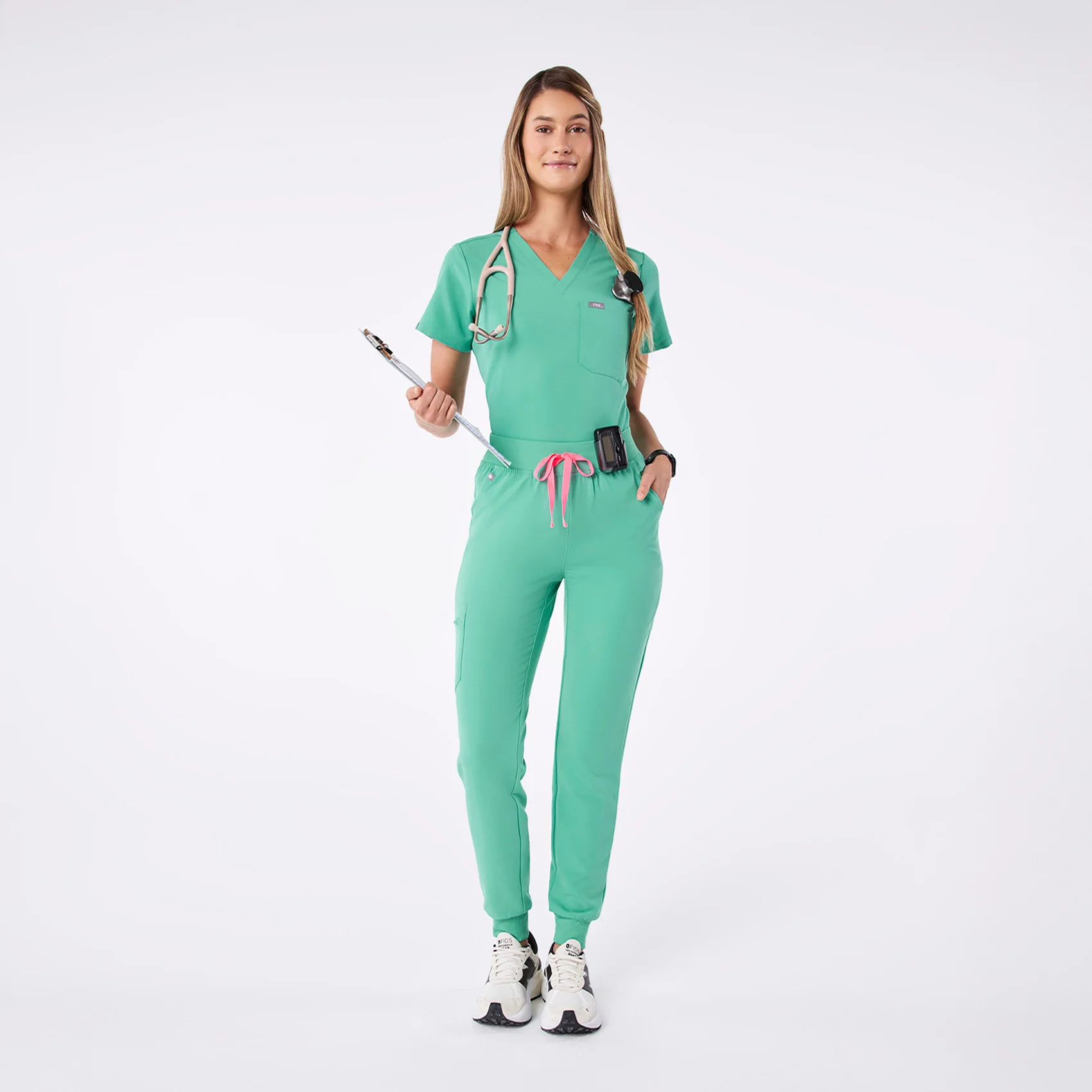 women's Surgical Green High Waisted Zamora - Jogger Scrub Pant™ - Image 2