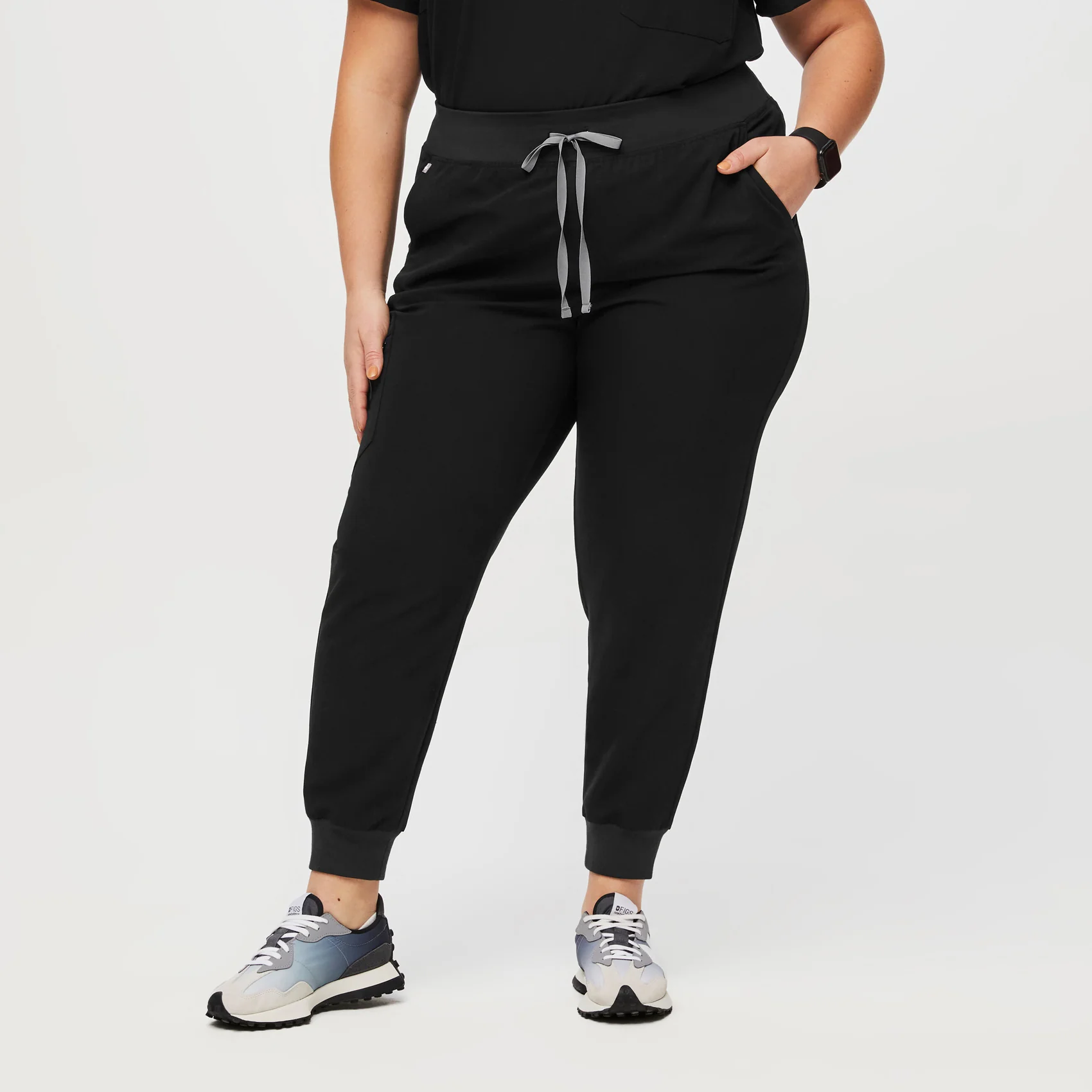 women's Black High Waisted Zamora™ - Jogger Scrub Pants (3XL - 6XL)