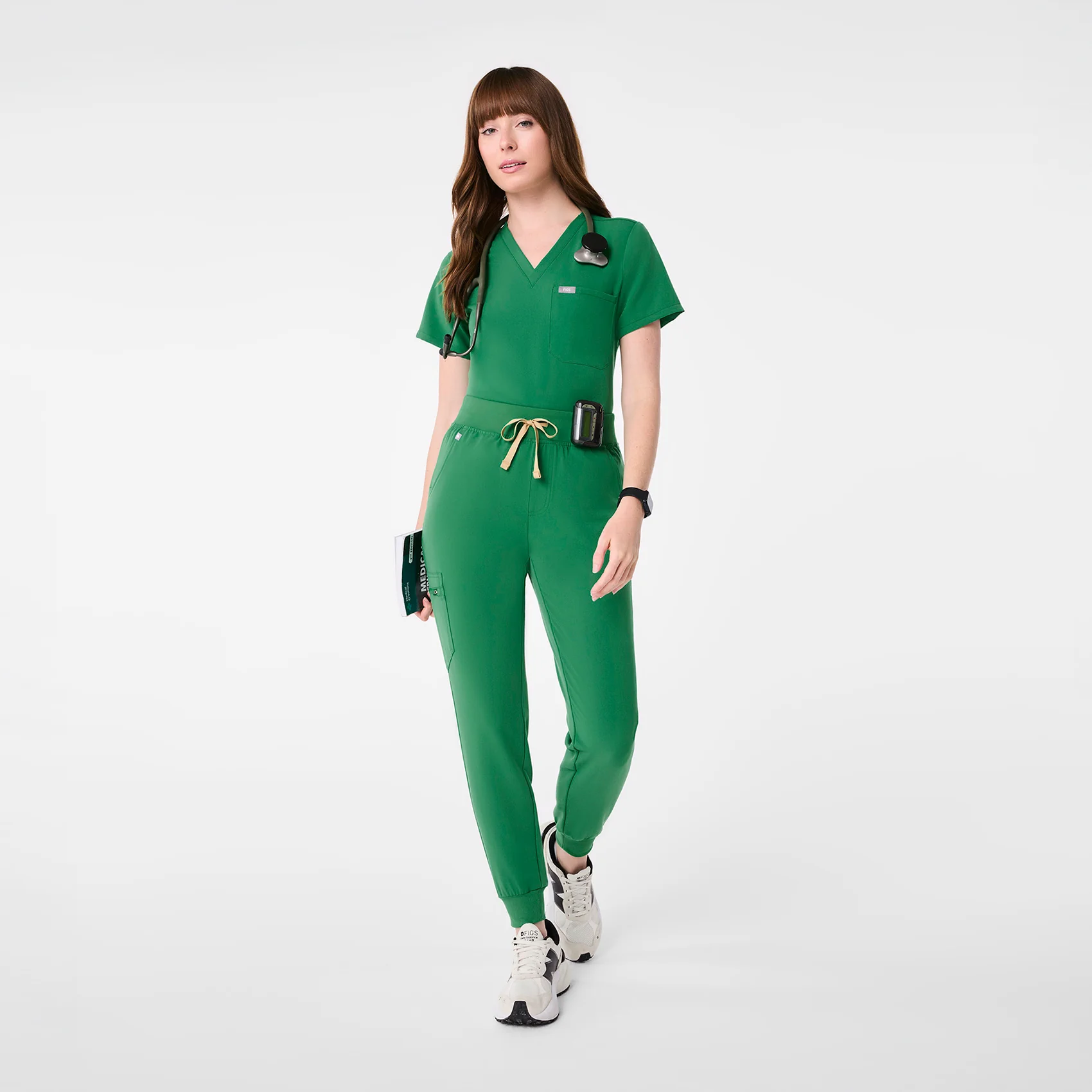 women's Indocyanine Green High Waisted Zamora - Petite Jogger Scrub Pant™ - Image 2