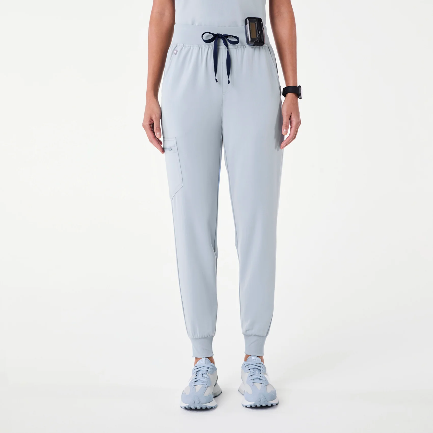 women's Dusty Blue High Waisted Zamora - Petite Jogger Scrub Pant™