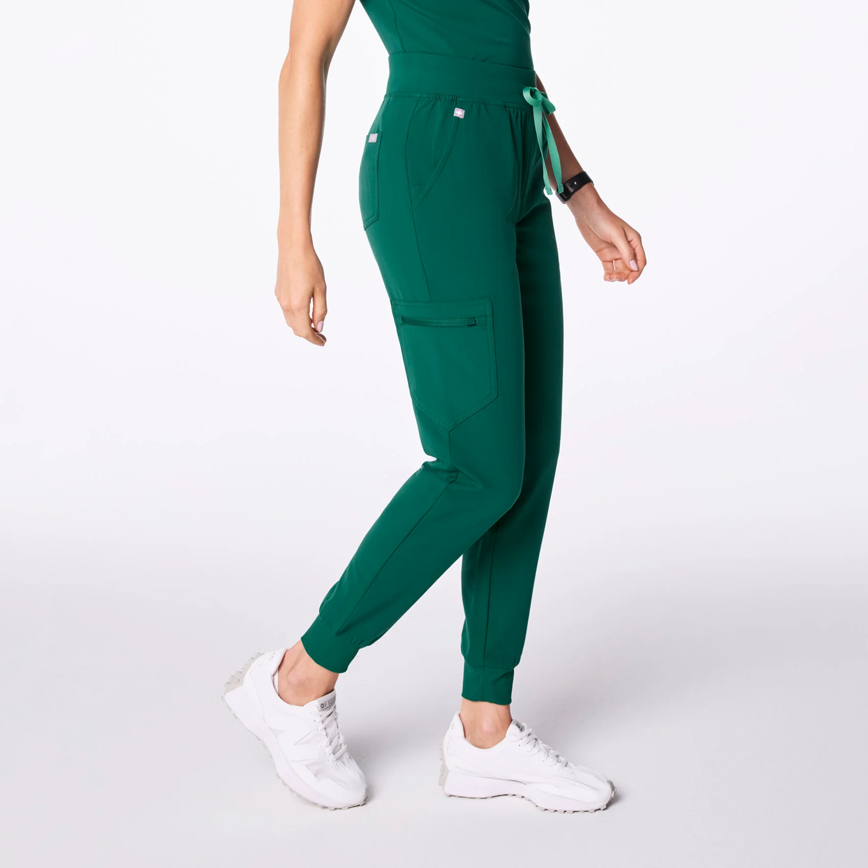 women's Hunter Green High Waisted Zamora - Petite Jogger Scrub Pant™ - Image 3