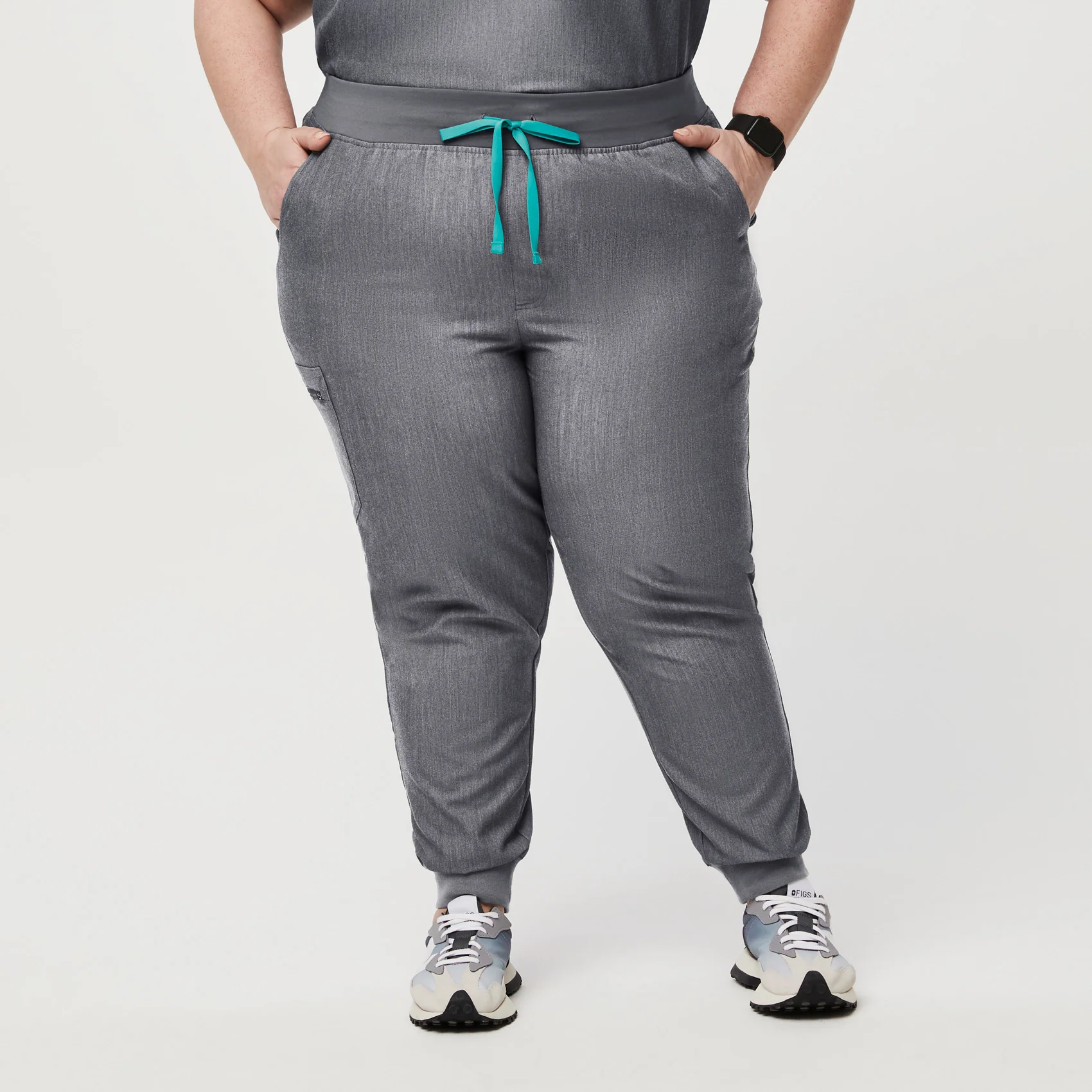 women's Graphite High Waisted Zamora™ - Petite Jogger Scrub Pants (3XL - 6XL)