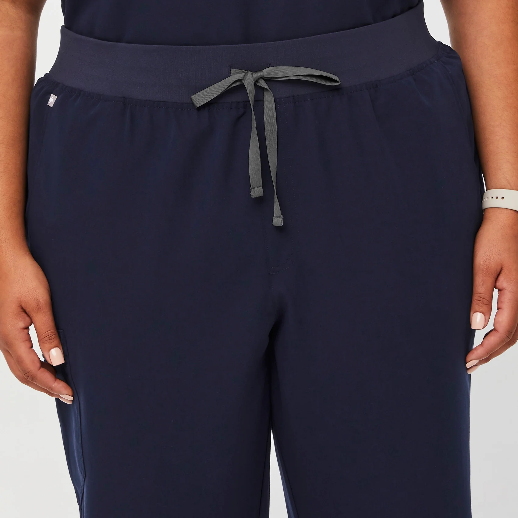 women's Navy High Waisted Zamora™ - Petite Jogger Scrub Pants (3XL - 6XL) - Image 5
