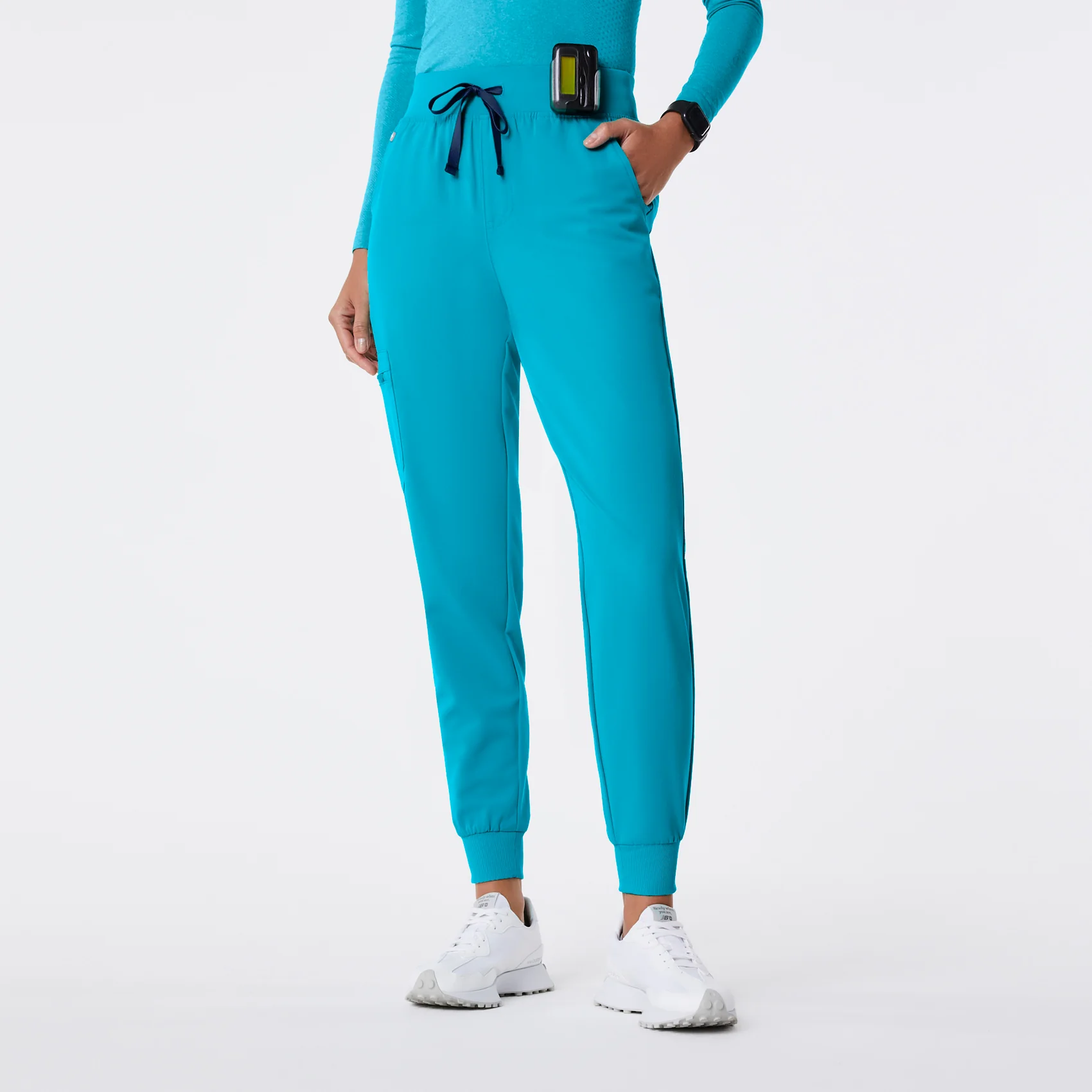 women's Teal High Waisted Zamora - Jogger Scrub Pantā¢