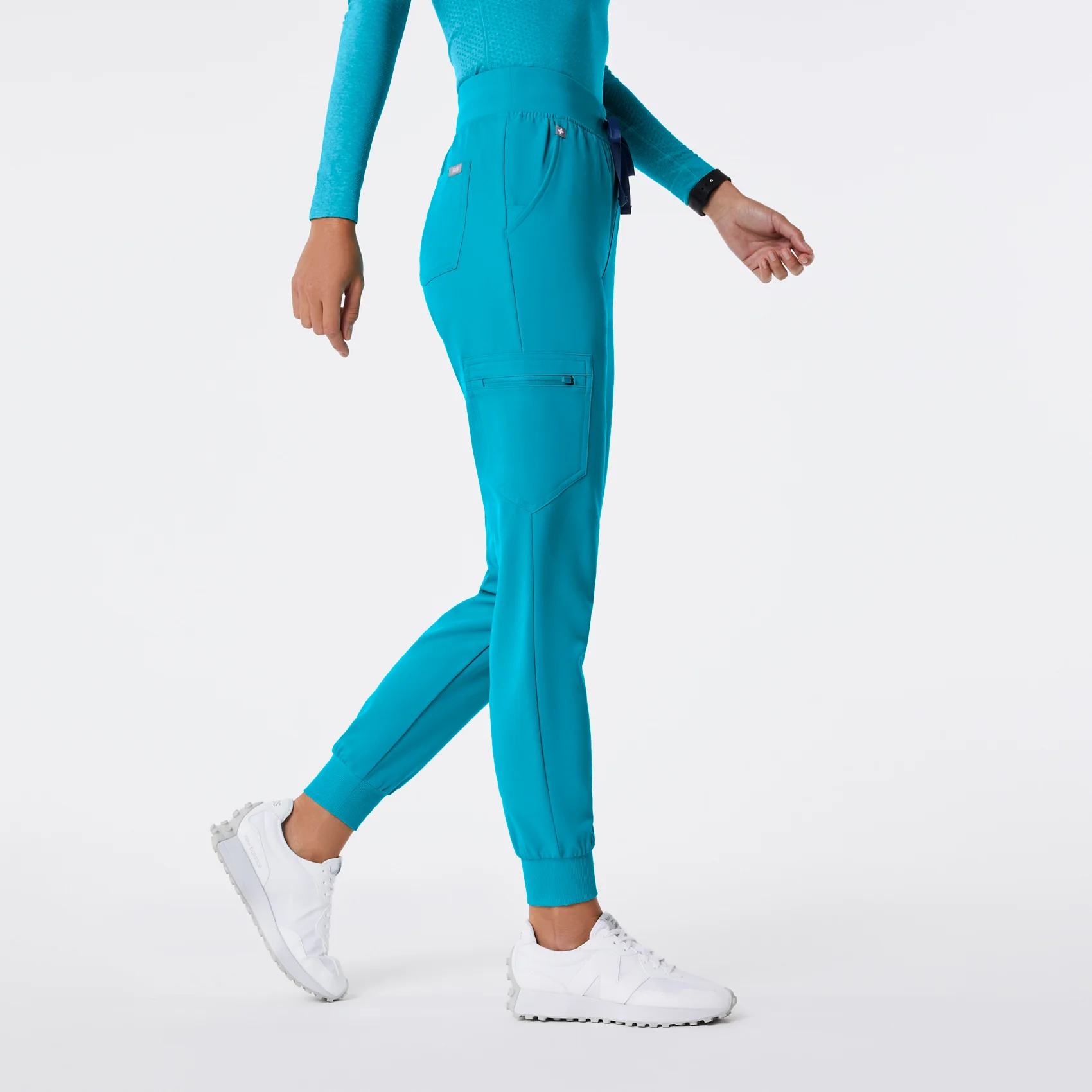 women's Teal High Waisted Zamora - Jogger Scrub Pant⢠- Image 3