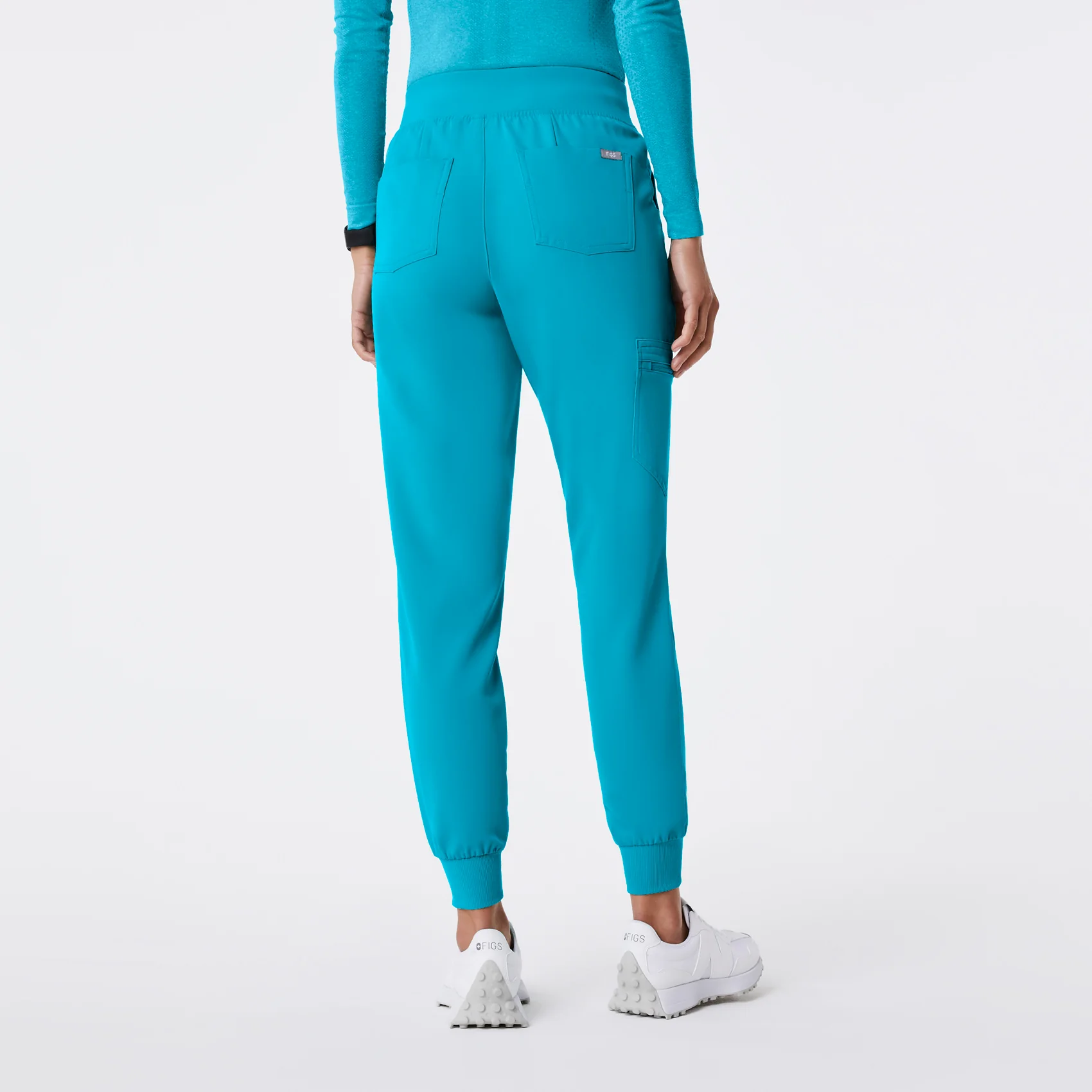 women's Teal High Waisted Zamora - Jogger Scrub Pant⢠- Image 4