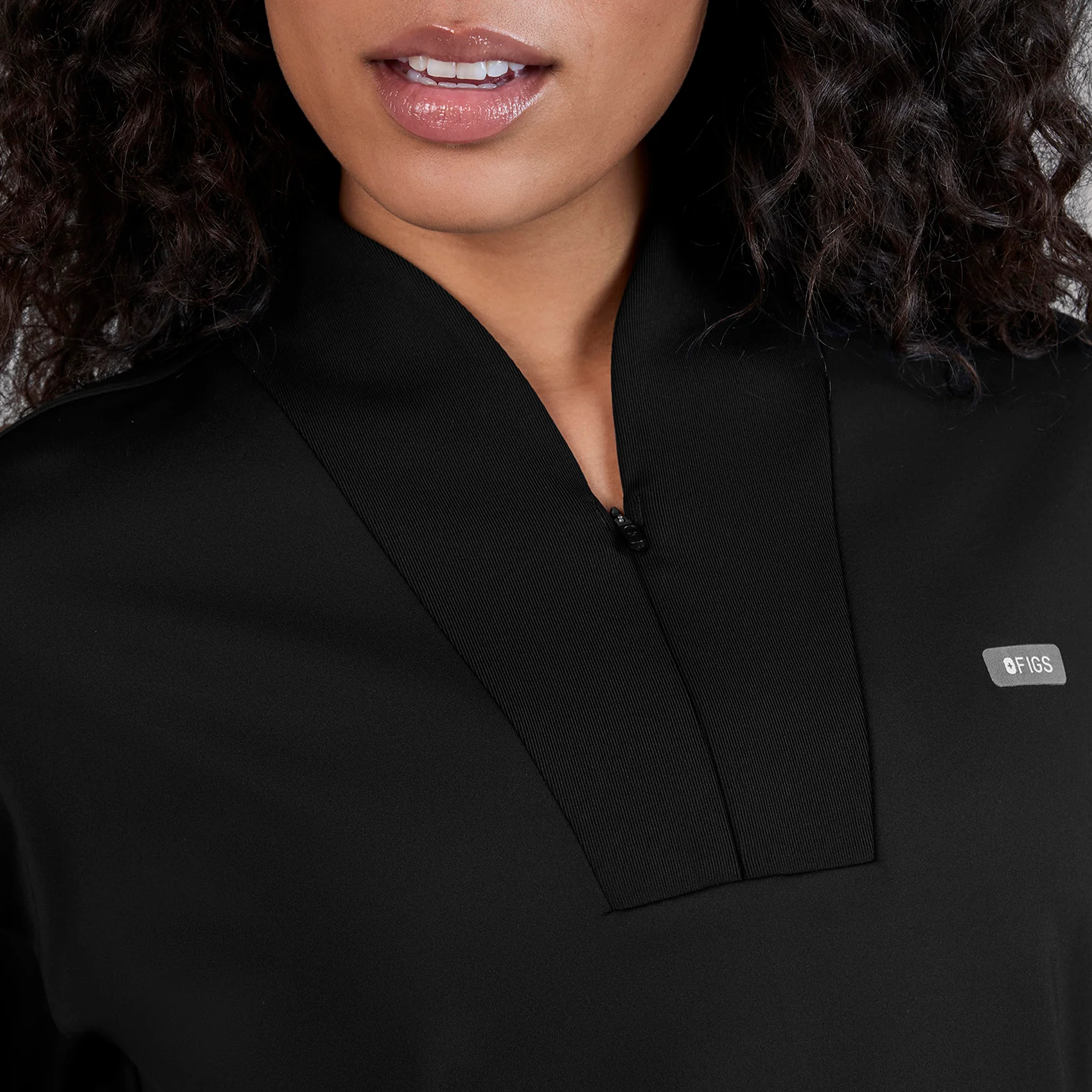 women's Black Kenora FORMx - Mock Neck Longsleeve Scrub Top - Image 4