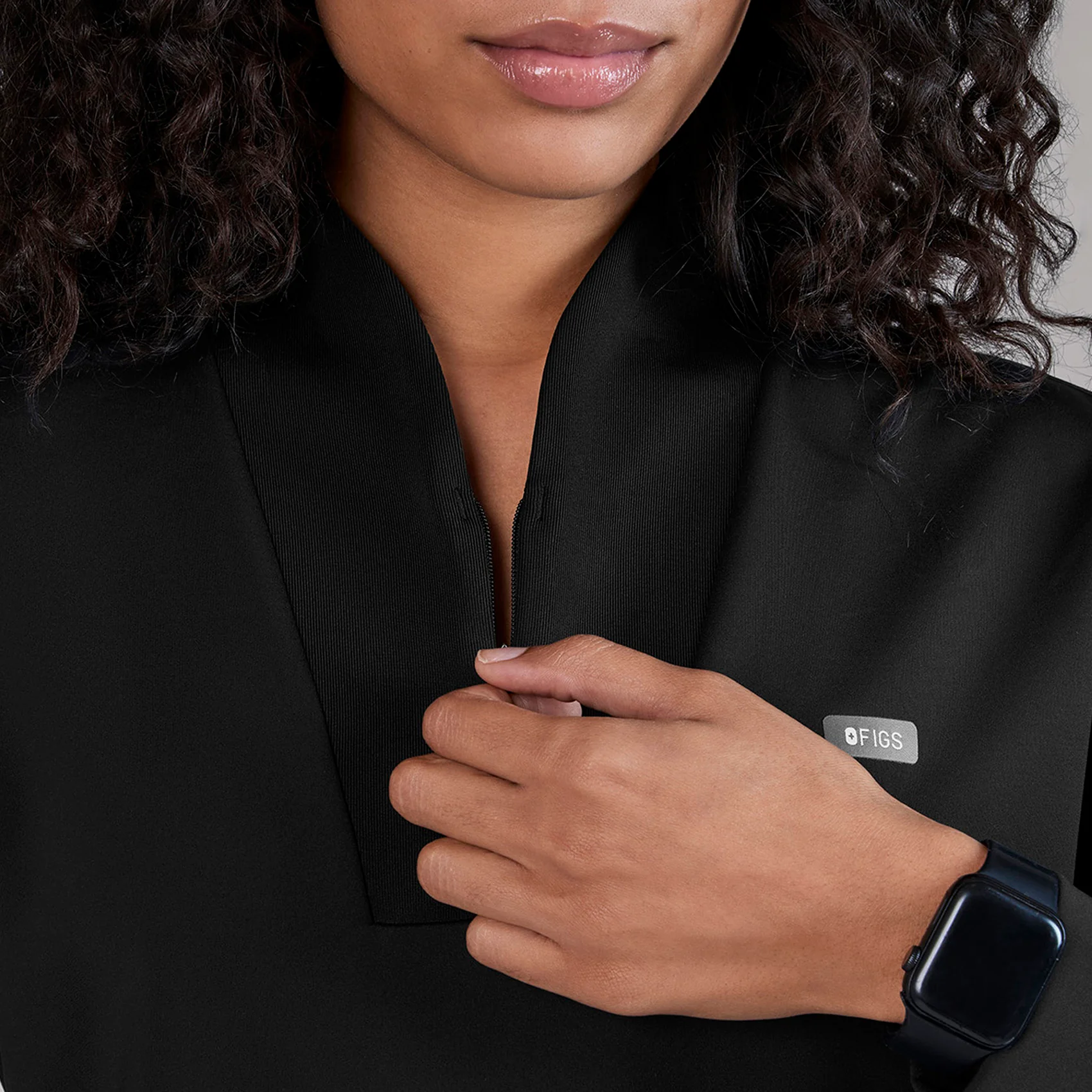 women's Black Kenora FORMx - Mock Neck Longsleeve Scrub Top - Image 5