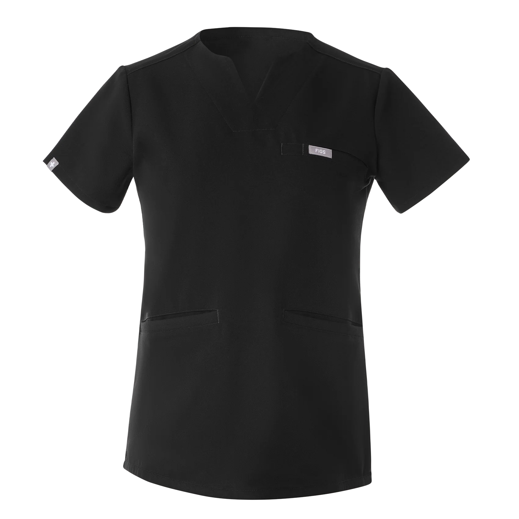 women's Black Kersey Notch Neck - Scrub Top - Image 11