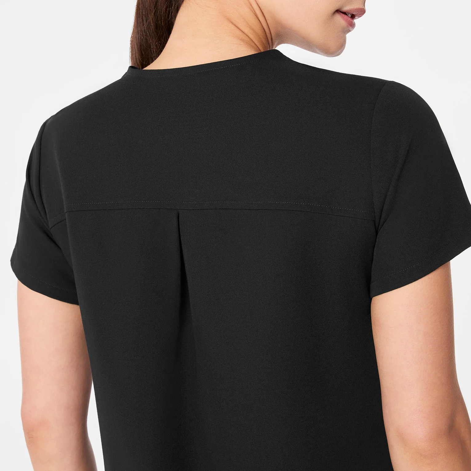 women's Black Kersey Notch Neck - Scrub Top - Image 6