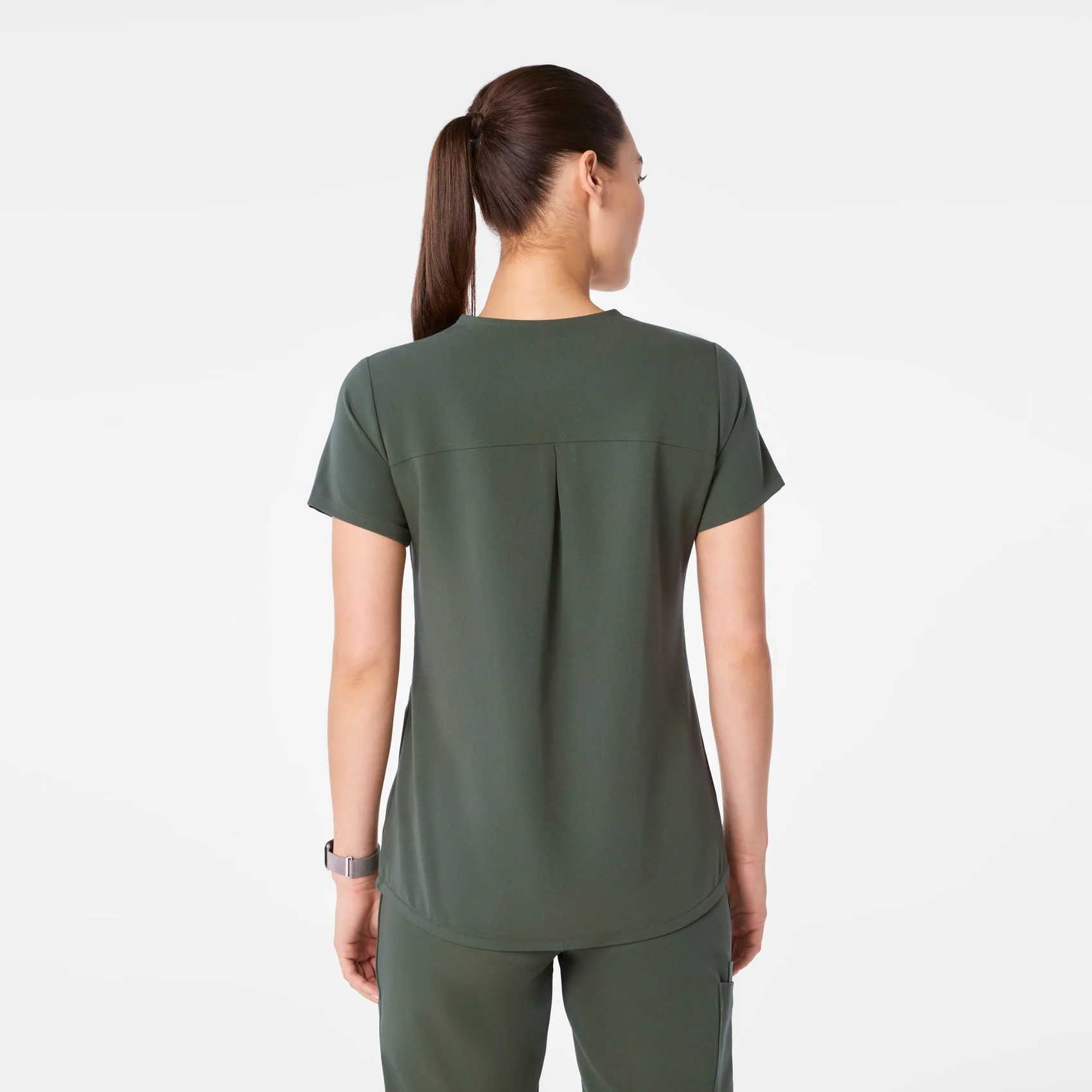 women's Moss Kersey Notch Neck - Scrub Top - Image 4