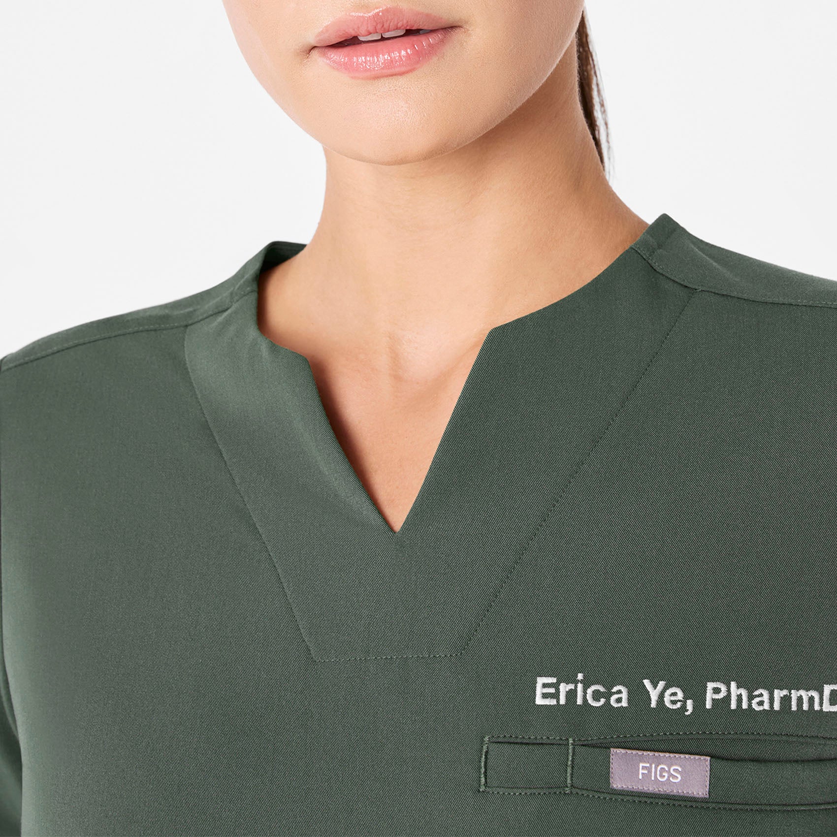 women's Moss Kersey Notch Neck - Scrub Top - Image 5