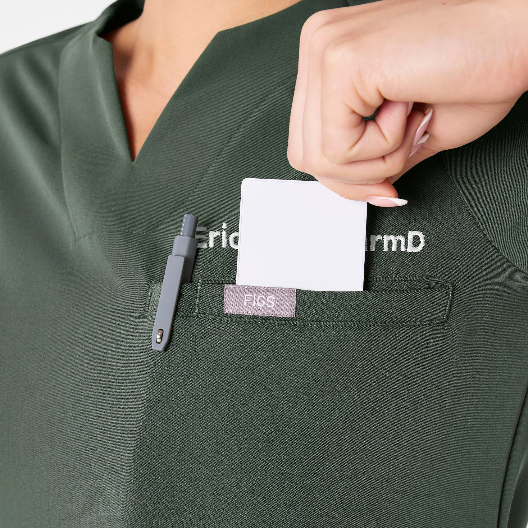 women's Moss Kersey Notch Neck - Scrub Top - Image 6