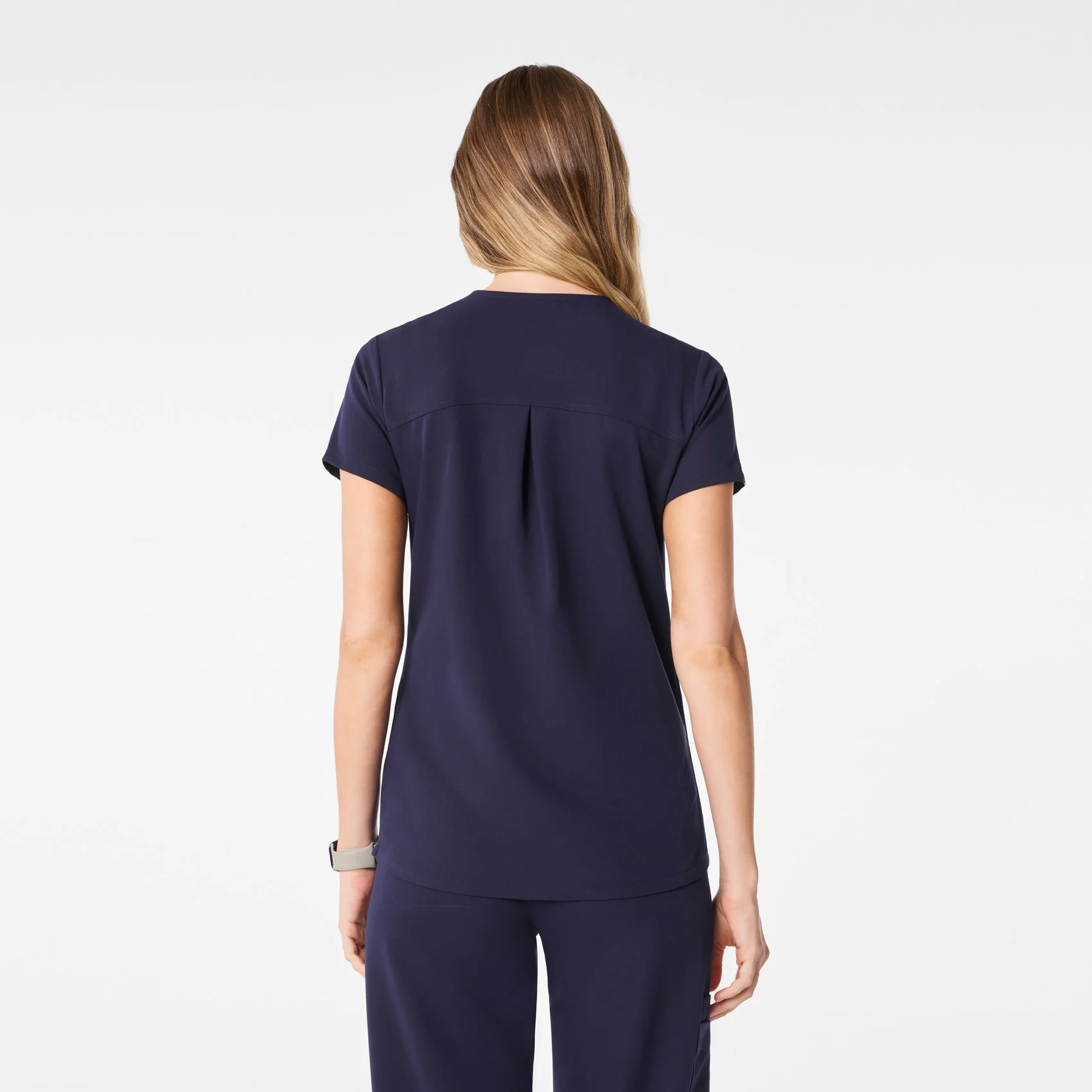women's Navy Kersey Notch Neck - Scrub Top - Image 4
