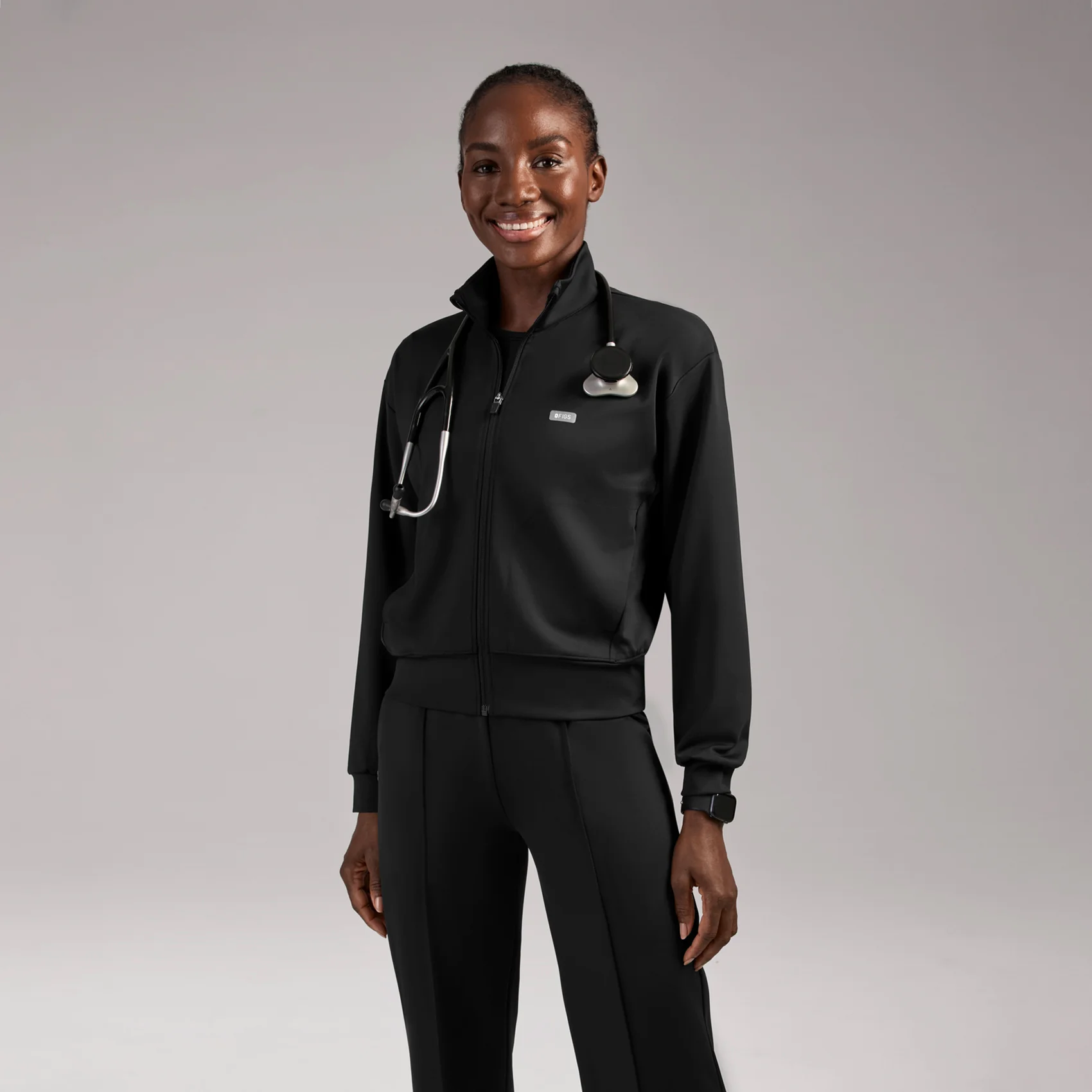 women's Black Labelle FORMx Bomber -  Scrub Jacket™