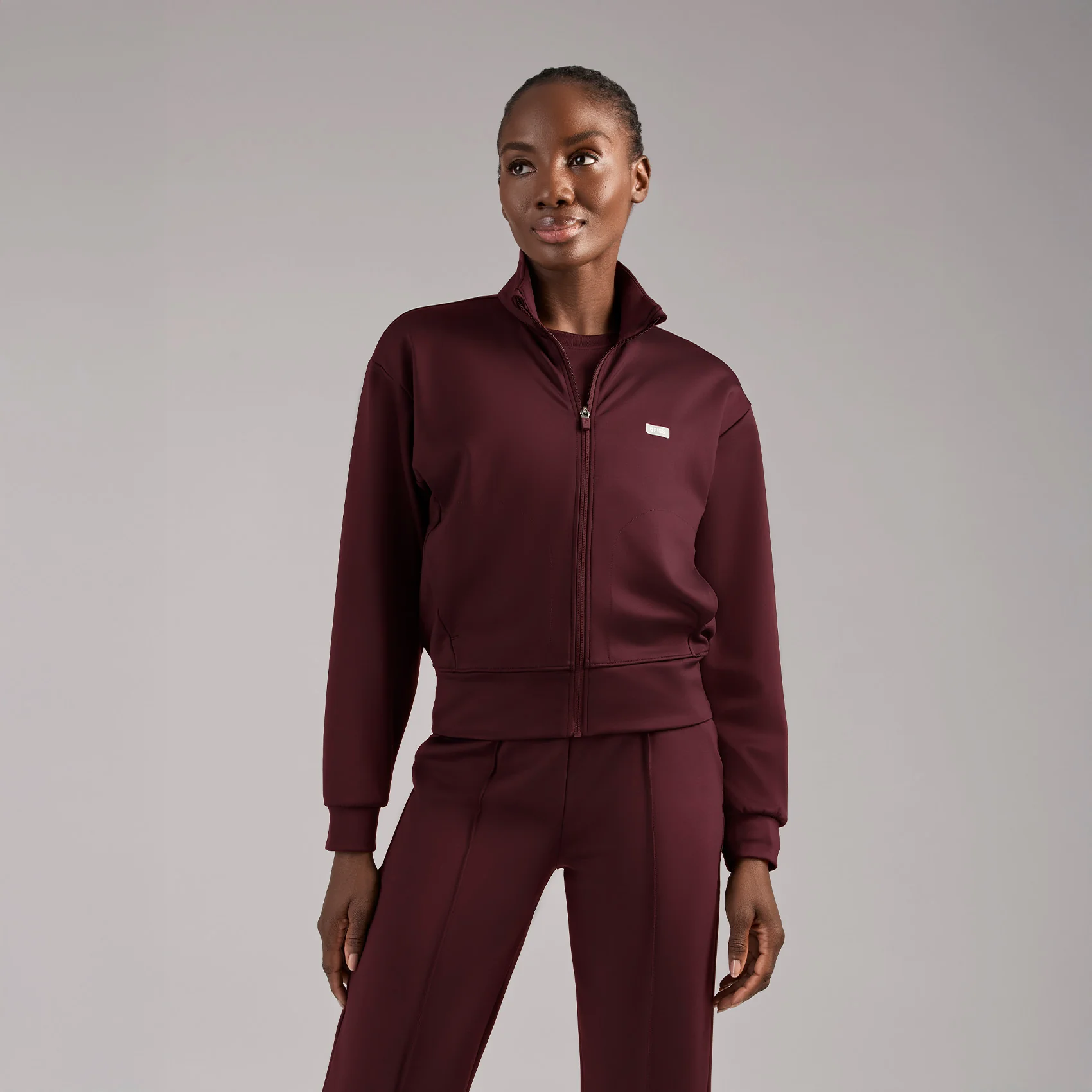 women's Burgundy Labelle FORMx Bomber - Scrub Jacket™