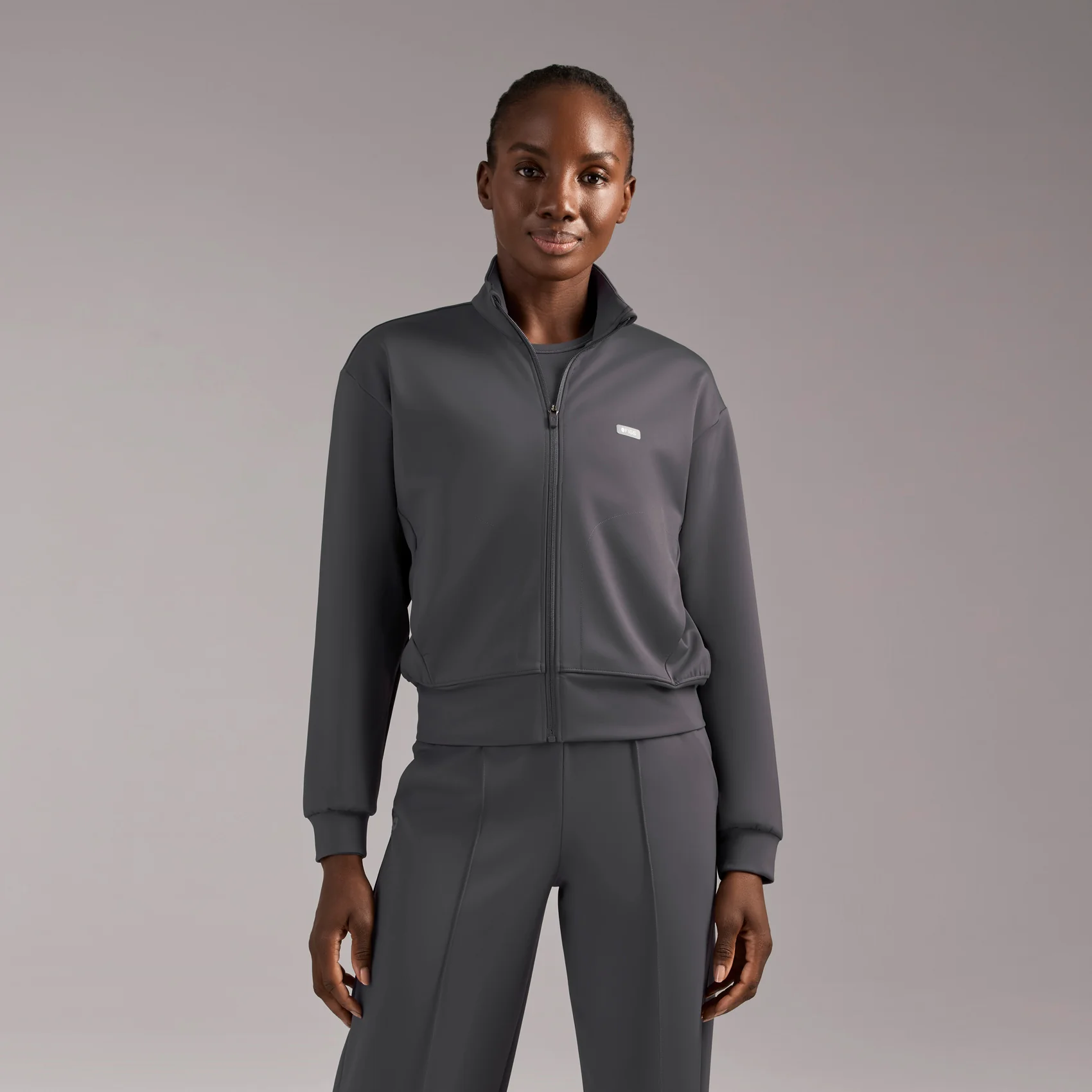 women's Charcoal Labelle FORMx Bomber -  Scrub Jacket™