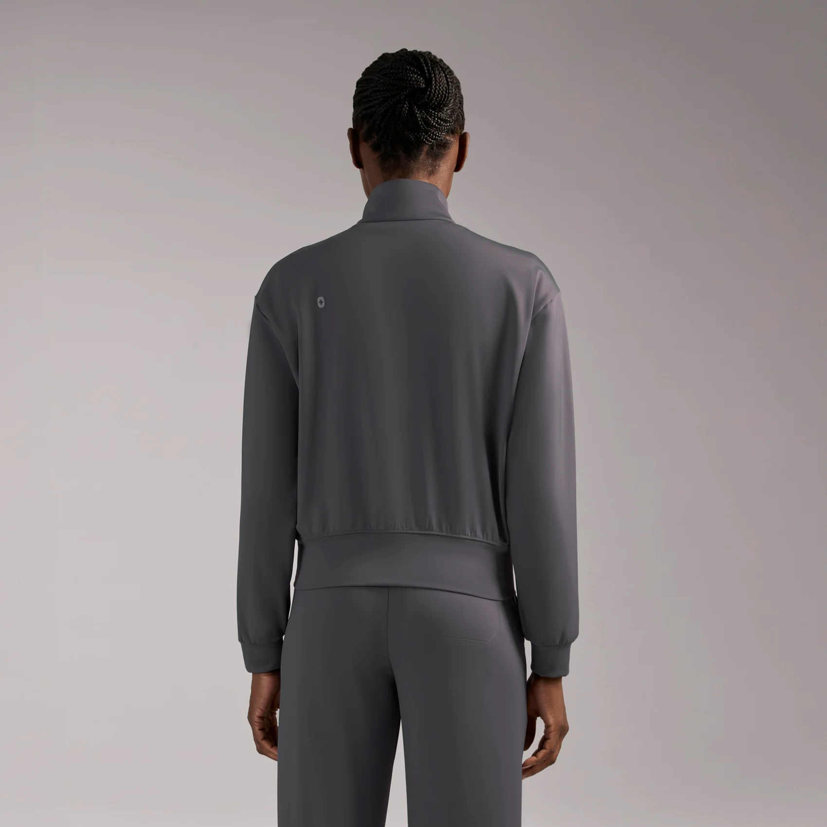 women's Charcoal Labelle FORMx Bomber -  Scrub Jacket™ - Image 4