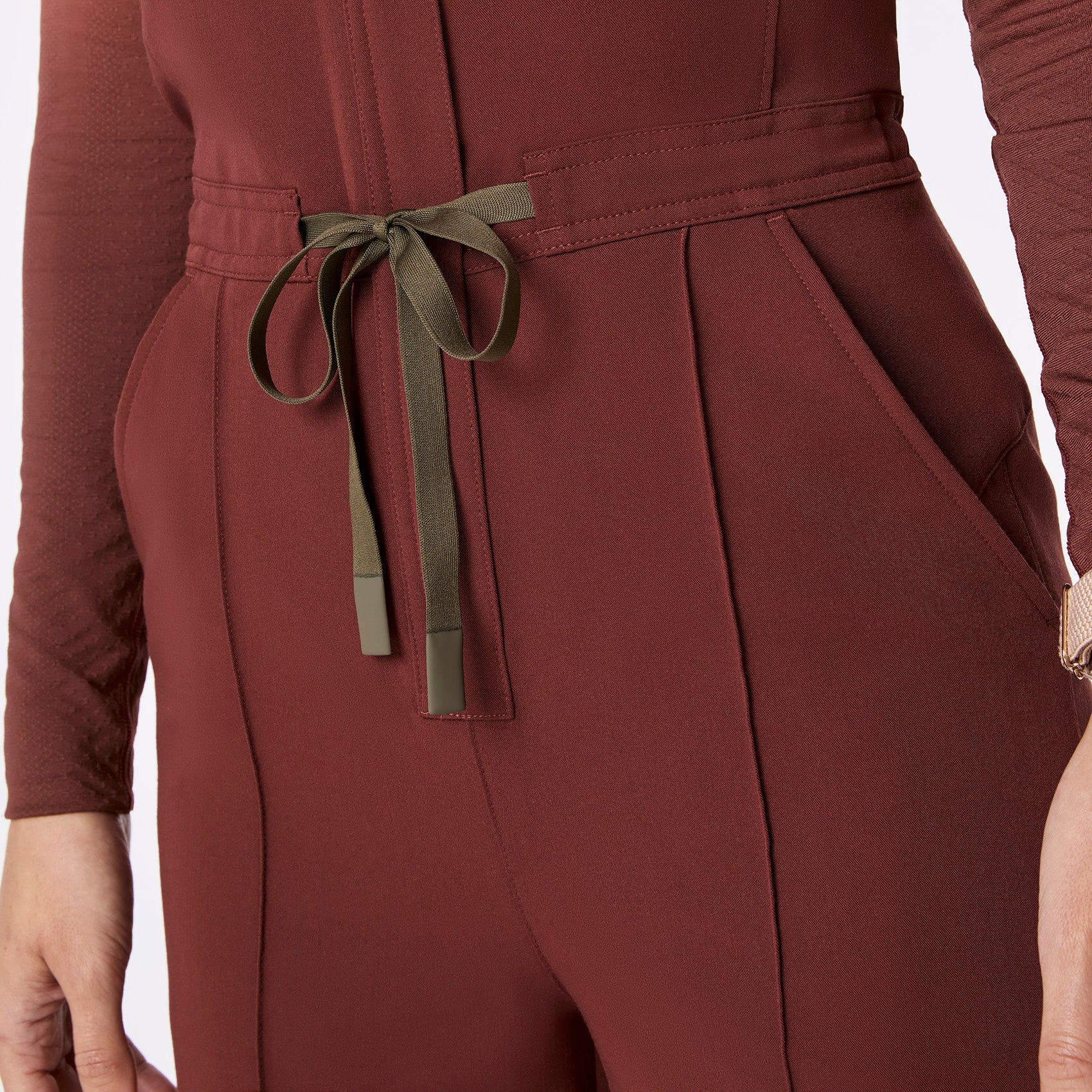 women's Walnut Layton Crewneck Wide Leg - Petite ScrubJumpsuit™ - Image 5