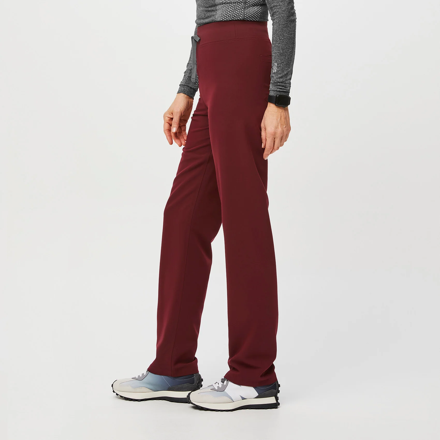 women's Burgundy Livingston™ High Waisted - Basic Scrub Pants - Image 3