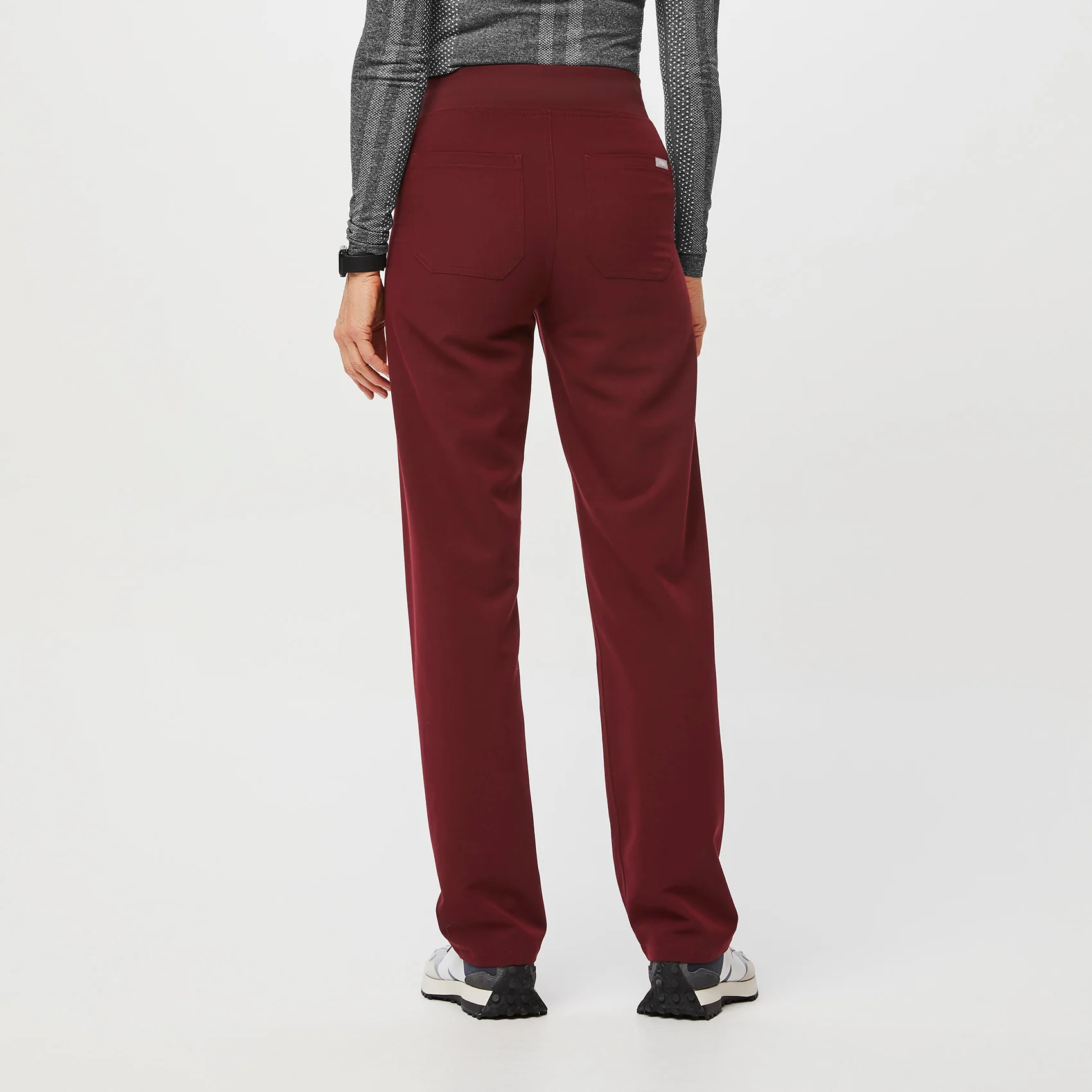 women's Burgundy Livingston™ High Waisted - Basic Scrub Pants - Image 4
