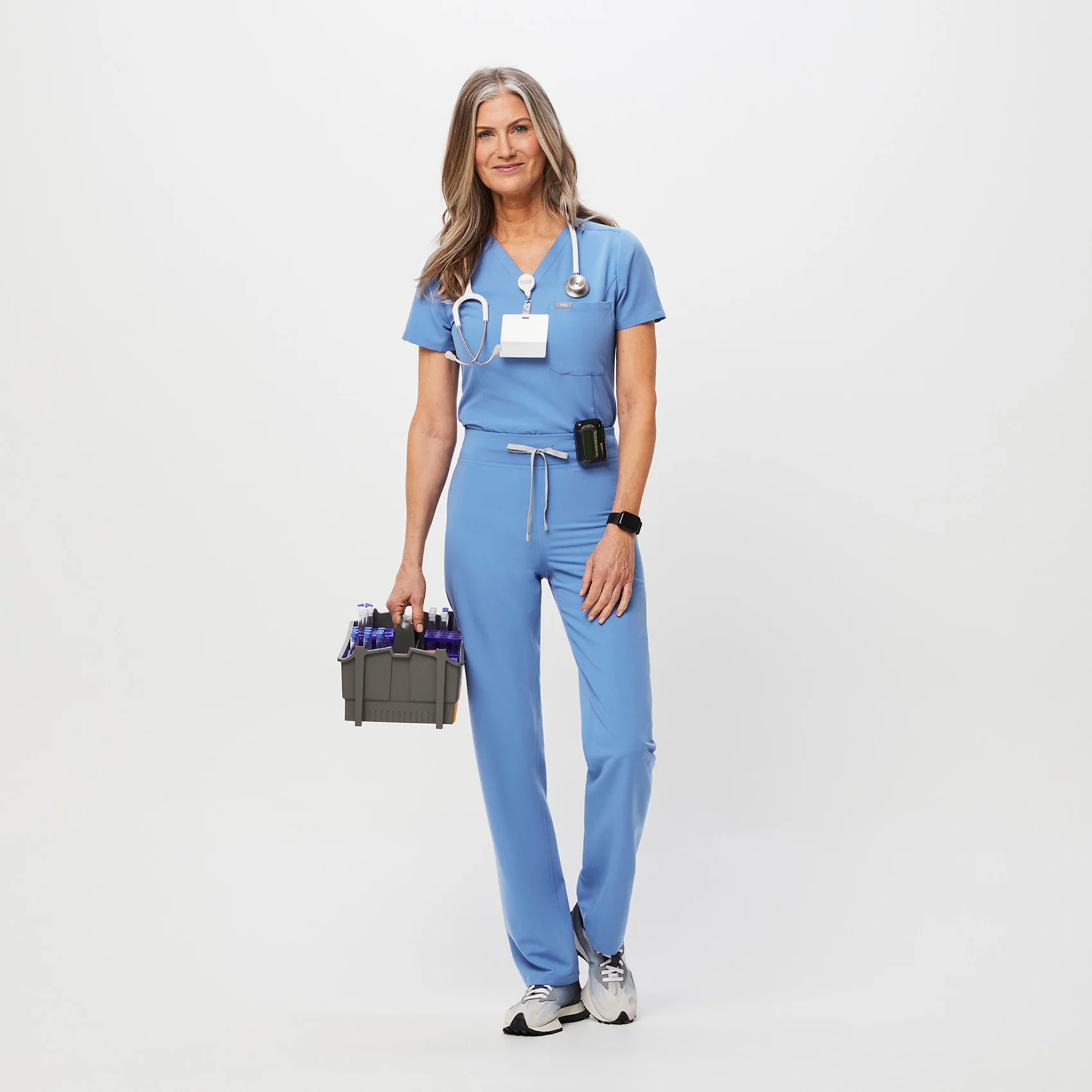 women's Ceil Blue Livingston™ High Waisted - Tall Basic Scrub Pants - Image 2