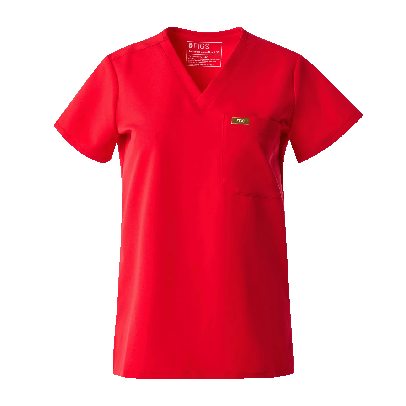 women's Lunar New Year Pop Red Catarina Petite - One-Pocket Scrub Top⢠- Image 11