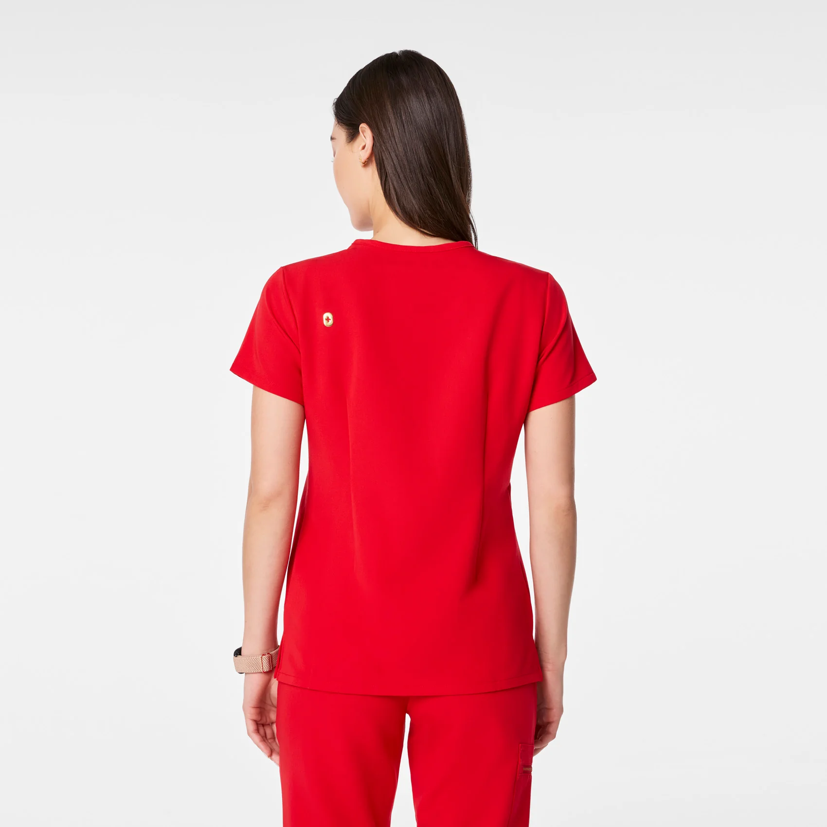 women's Lunar New Year Pop Red Catarina Petite - One-Pocket Scrub Top⢠- Image 6