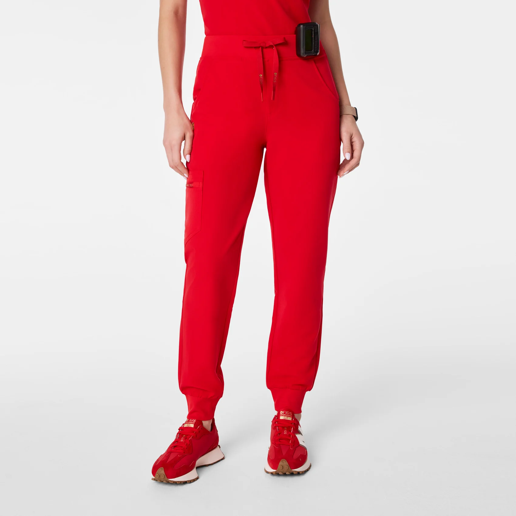 women's Lunar New Year Pop Red High Waisted Zamora - Petite Jogger Scrub Pant™