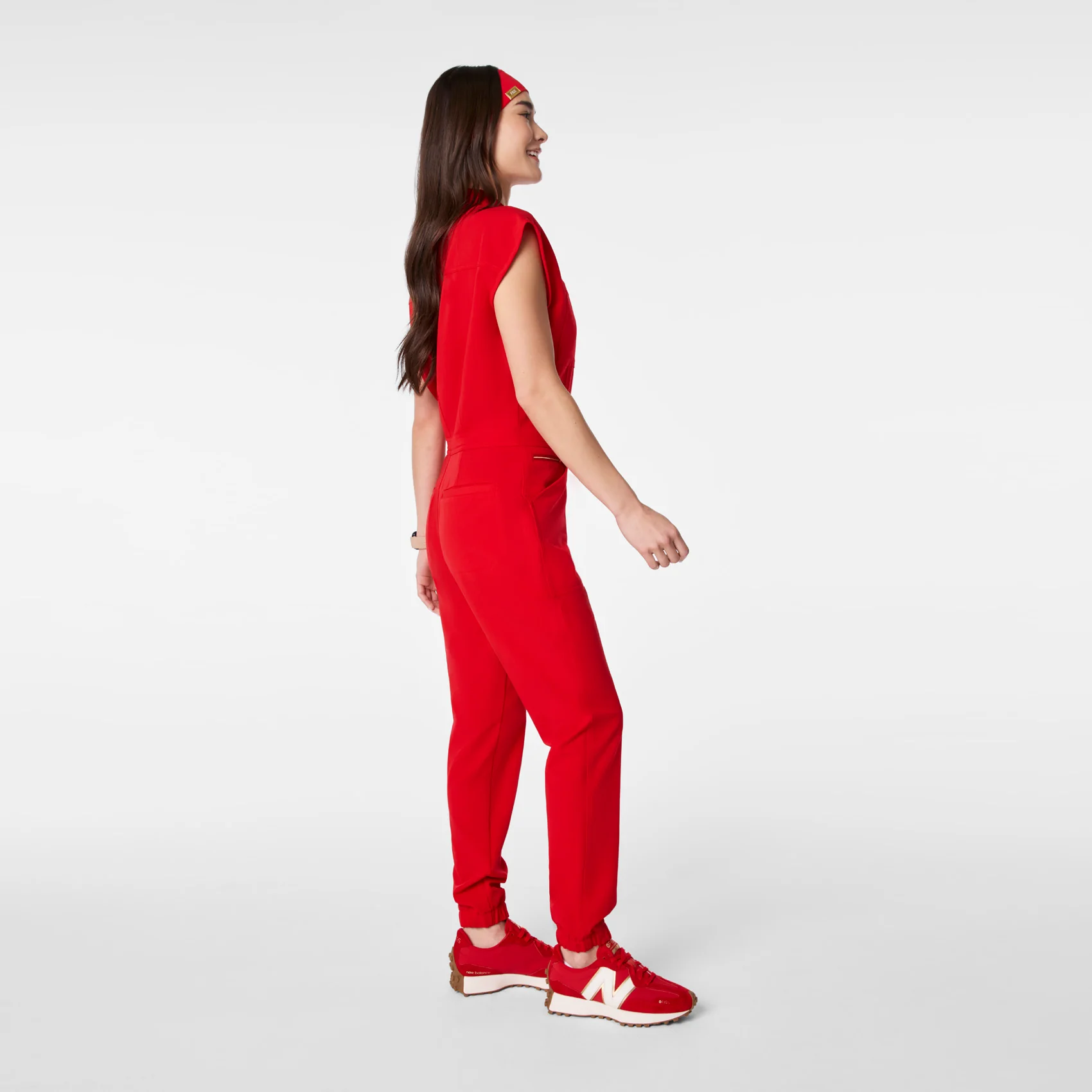 women's Lunar New Year Pop Red Rafaela Cargo - Tall ScrubJumpsuit™ - Image 3