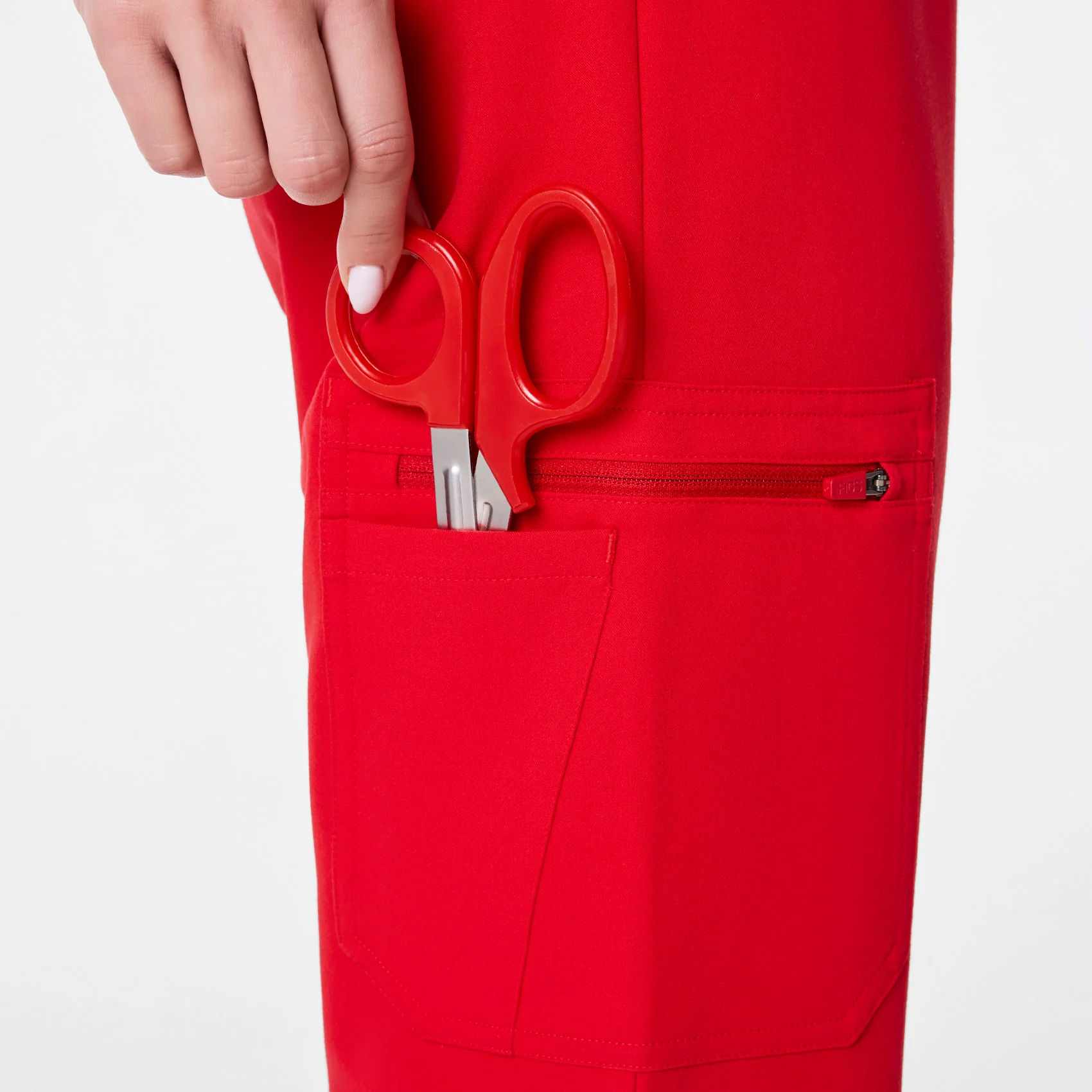 women's Lunar New Year Pop Red High Waisted Uman Relaxed - Petite Jogger Scrub Pant - Image 7