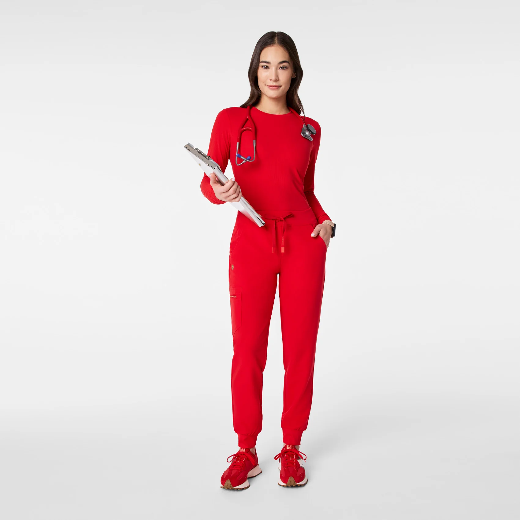 women's Lunar New Year Pop Red Zamora - Jogger Scrub Pant⢠- Image 3