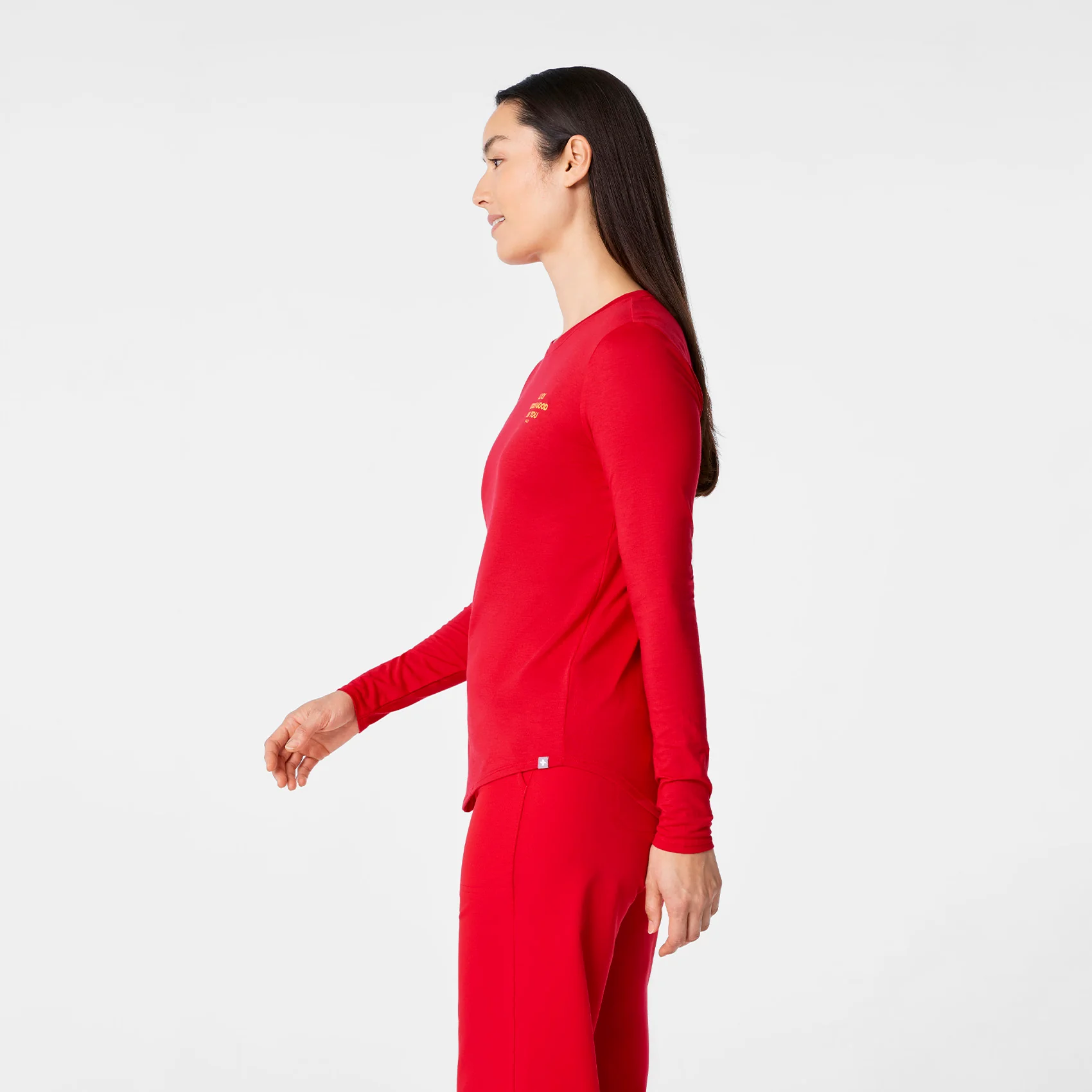 women's Pop Red Luck Looks Good On You Supersoft - Longsleeve Underscrub - Image 5